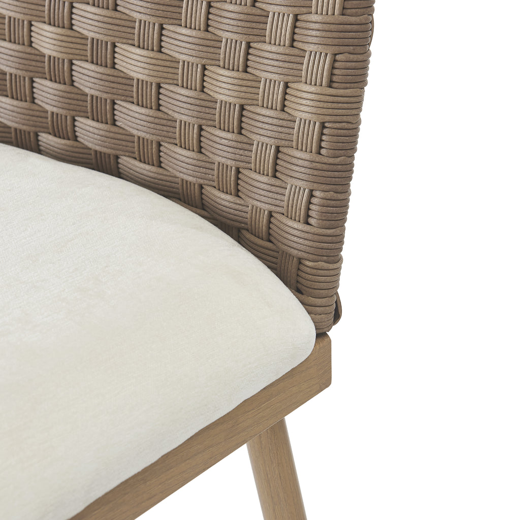 Farmhouse Barstools with Woven Rattan Back & Padded Seat - 29.5" Height (Set of 2)
