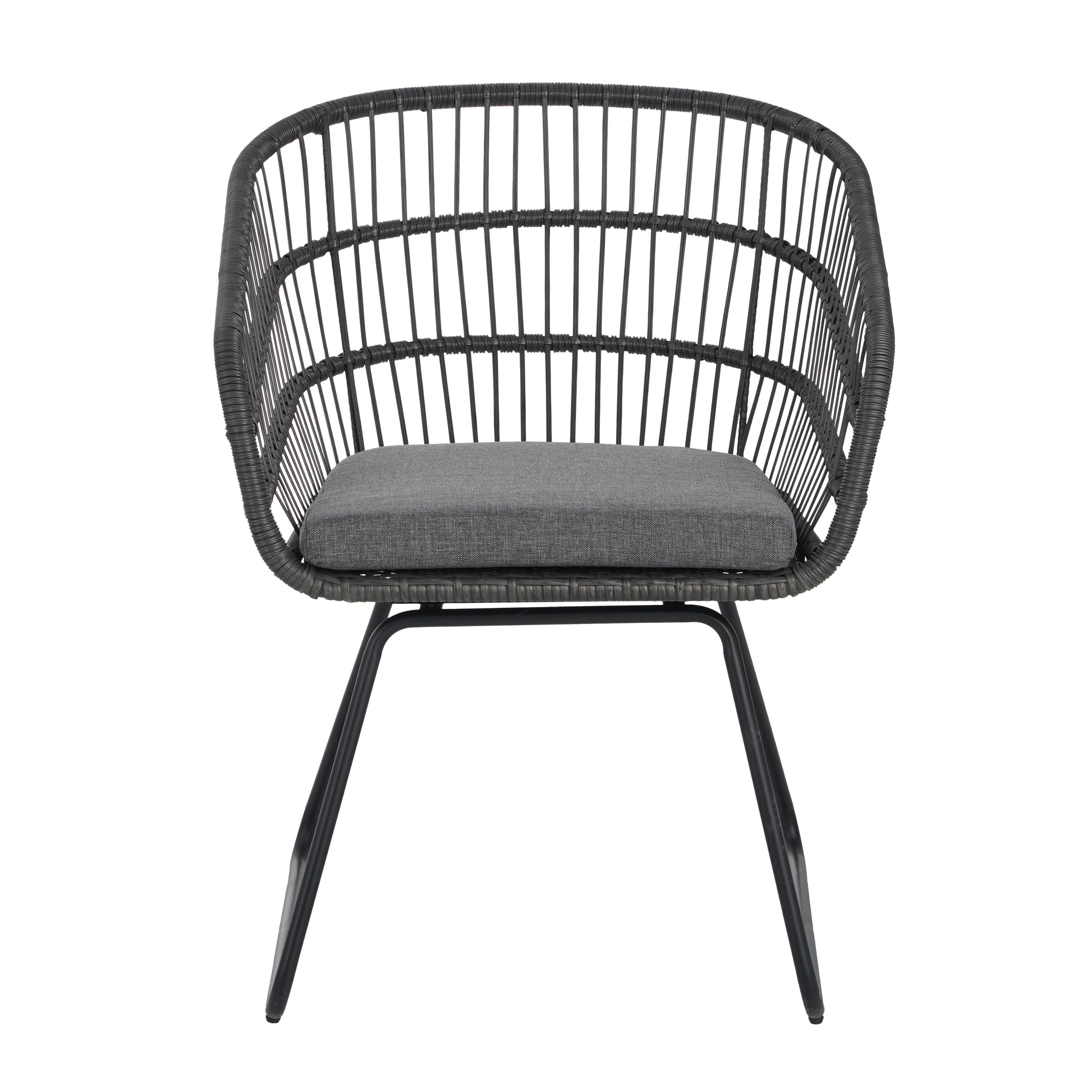 Outdoor Patio Dining Chairs Set of 2 Wicker Armchairs with Removable Cushions
