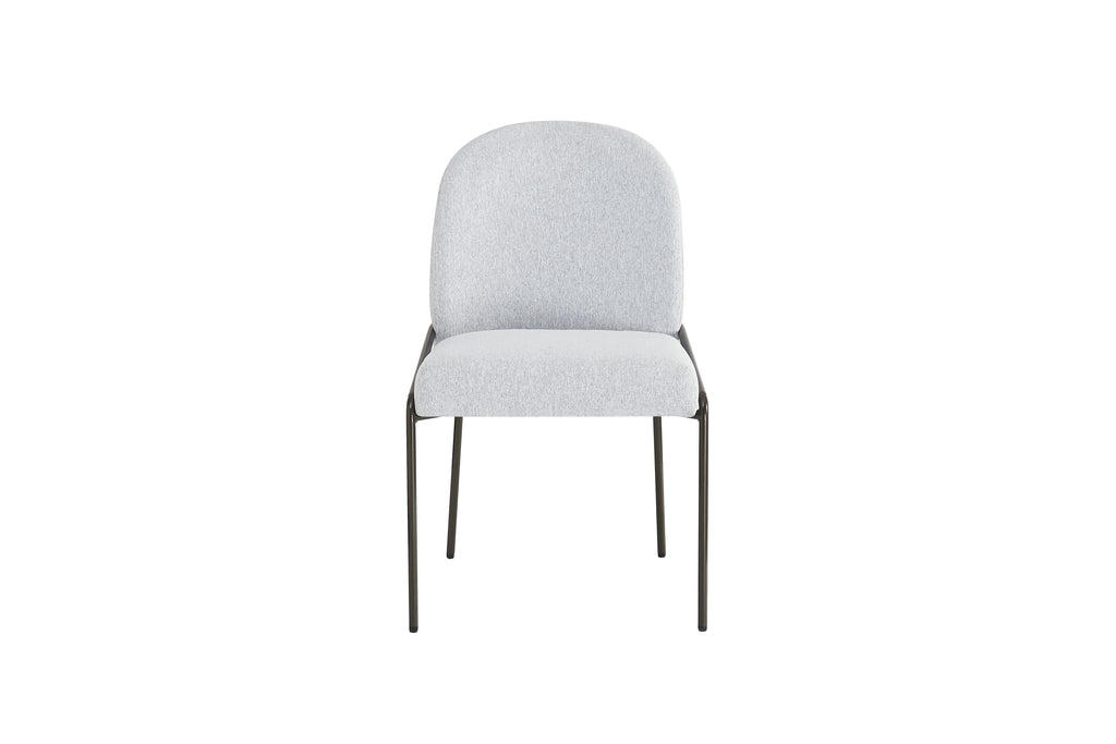 Modern Upholstered Dining Chairs with Curved High-Back & Bronze Iron Frame (Set of 2)