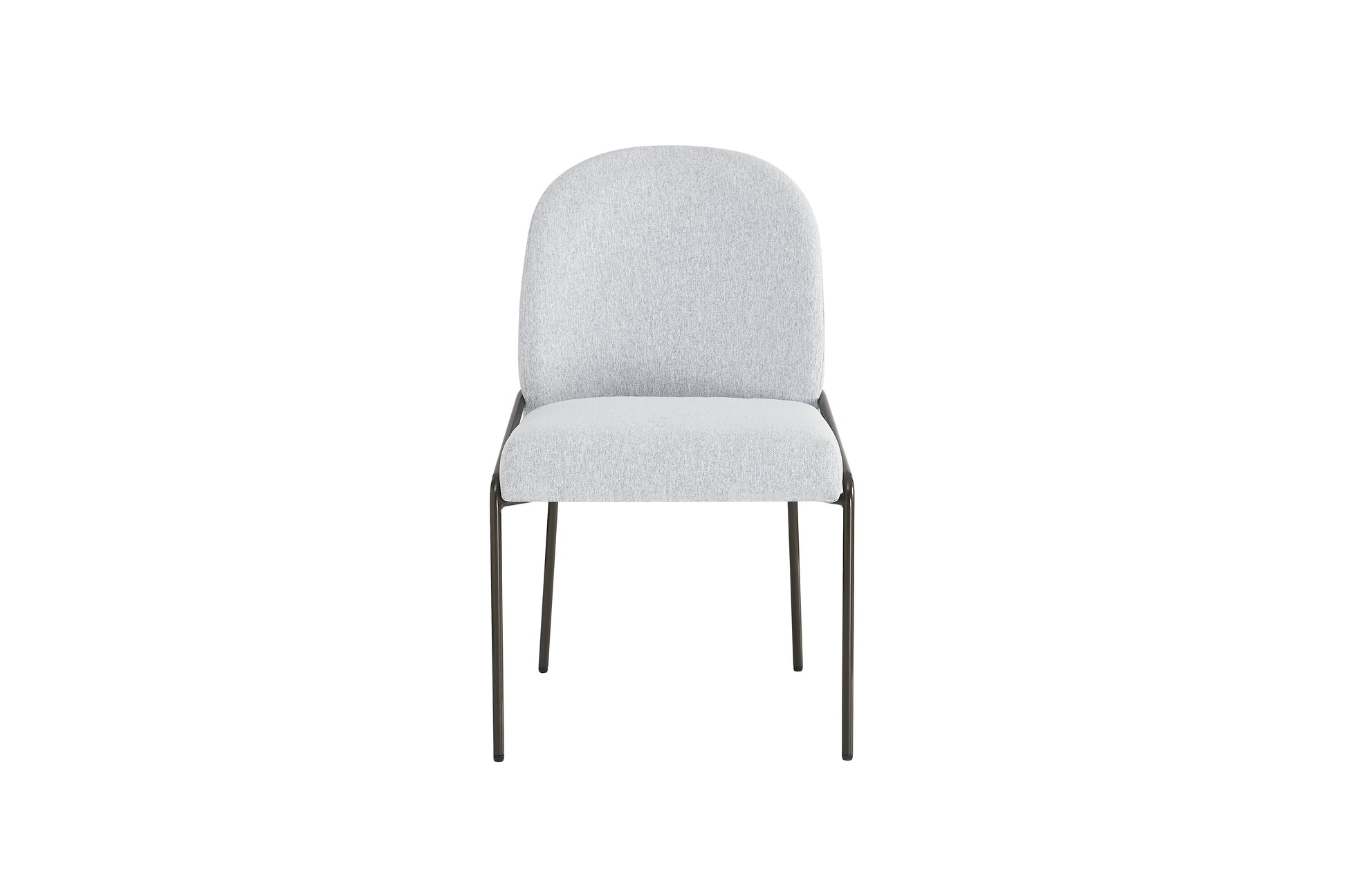 Modern Upholstered Dining Chairs with Curved High-Back & Bronze Iron Frame (Set of 2)