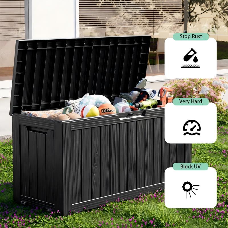 Chic Crate 75-gal Water Resistant Resin Lockable Deck Box - Black