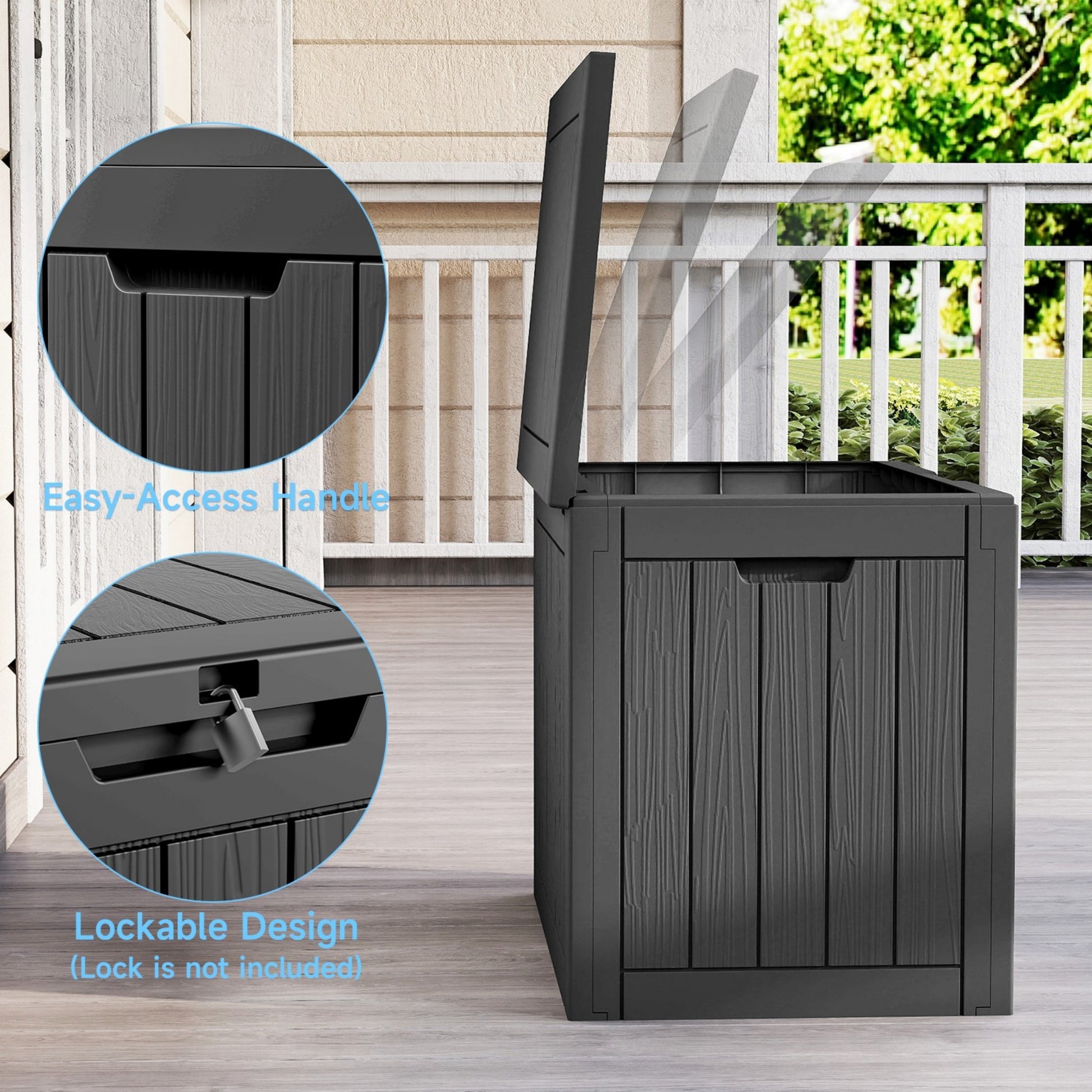Water Resistant Resin Lockable Deck Box