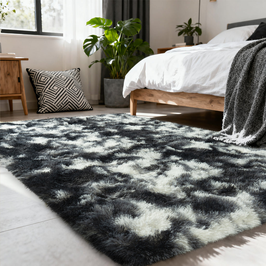 4x6ft Soft Fluffy Area Rug, Non-Slip Shaggy Carpet for Bedroom Living Room, Cozy Plush Floor Rug for Home Decor