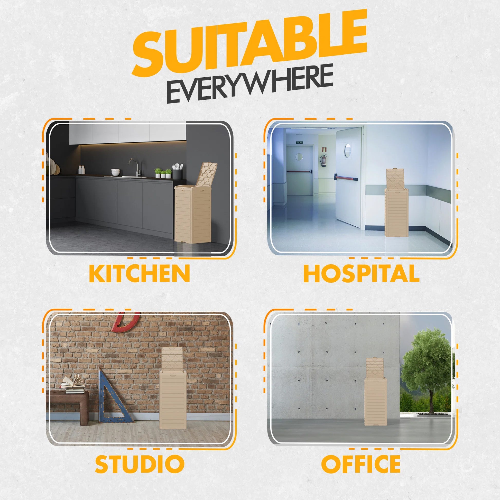 Chic Crate-Resin Manual Lift Outdoor Trash/Recycling Bins - 31 Gallons