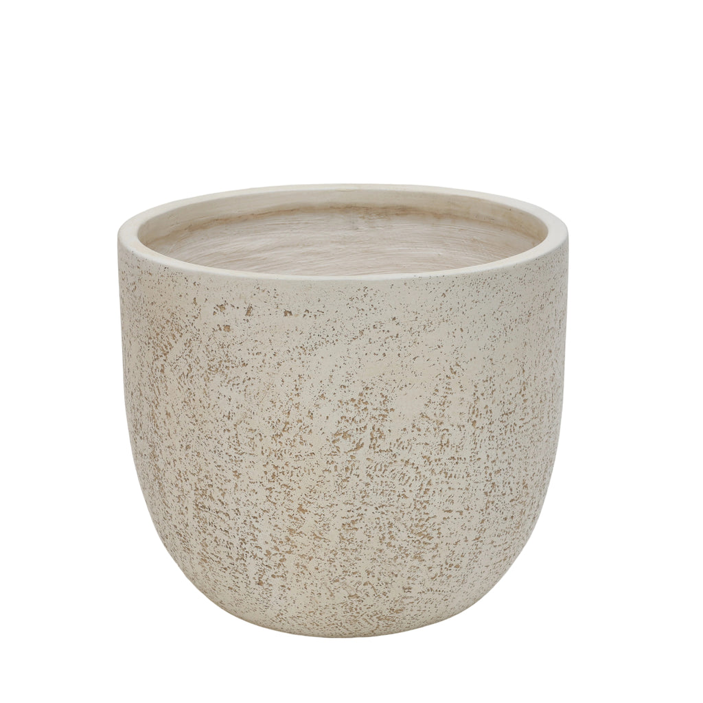 Set of Round MGO Planters Lightweight Plant Pots with Drainage for Indoor Outdoor Gardening