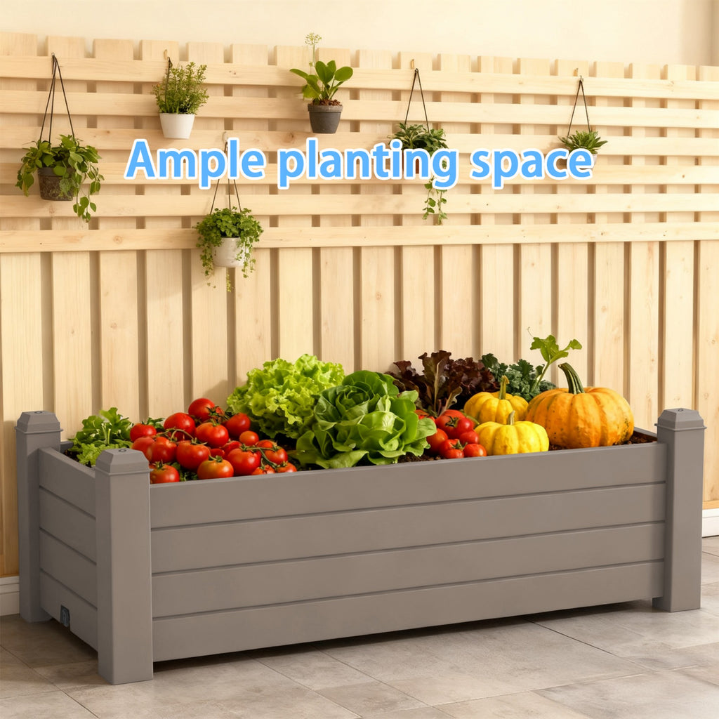 21Gallon Outdoor Planter Box, Garden Bed for Vegetables, Flowers & Herbs, Raised Planter