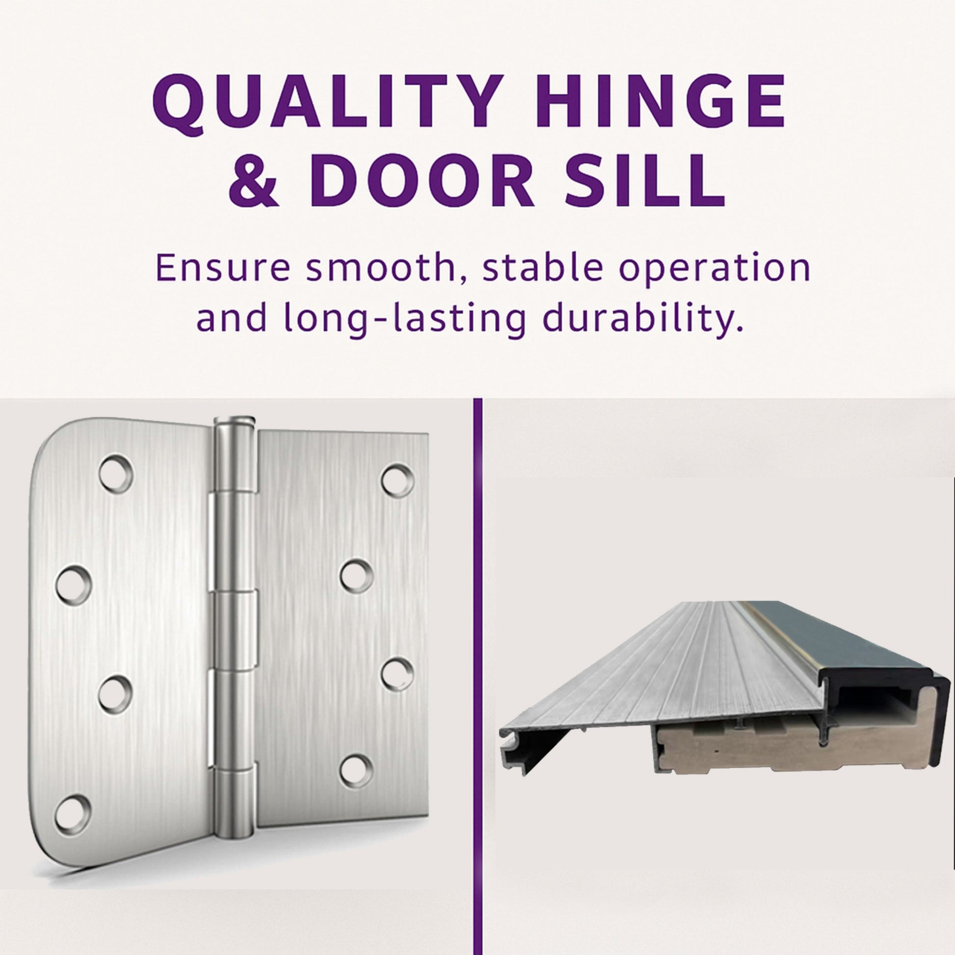 Chic Crate 36x80 Fiberglass Entry Door with Frosted Glass, Left Hand Inswing, Brickmould & Vinyl Frame