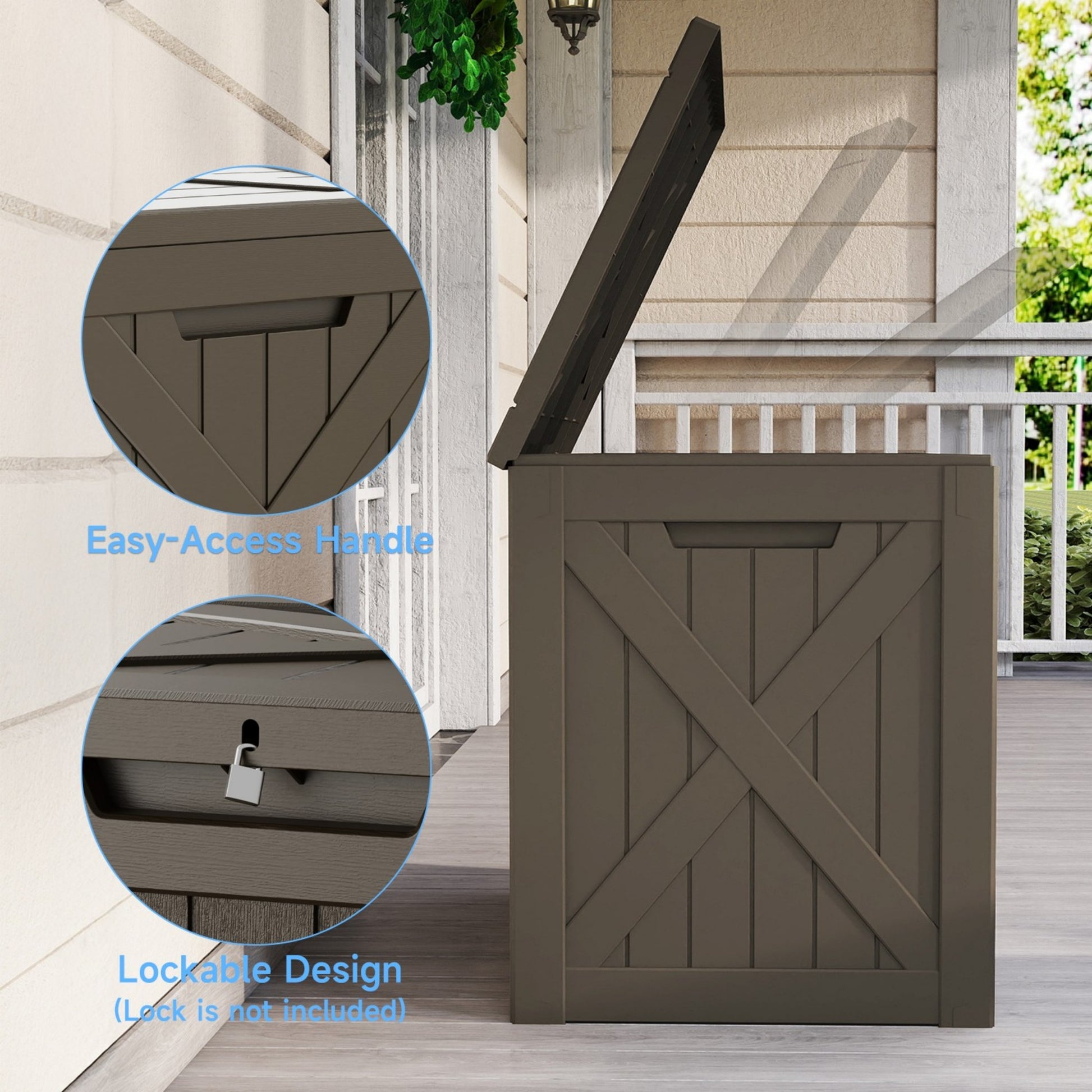 Water Resistant Resin Lockable Deck Box