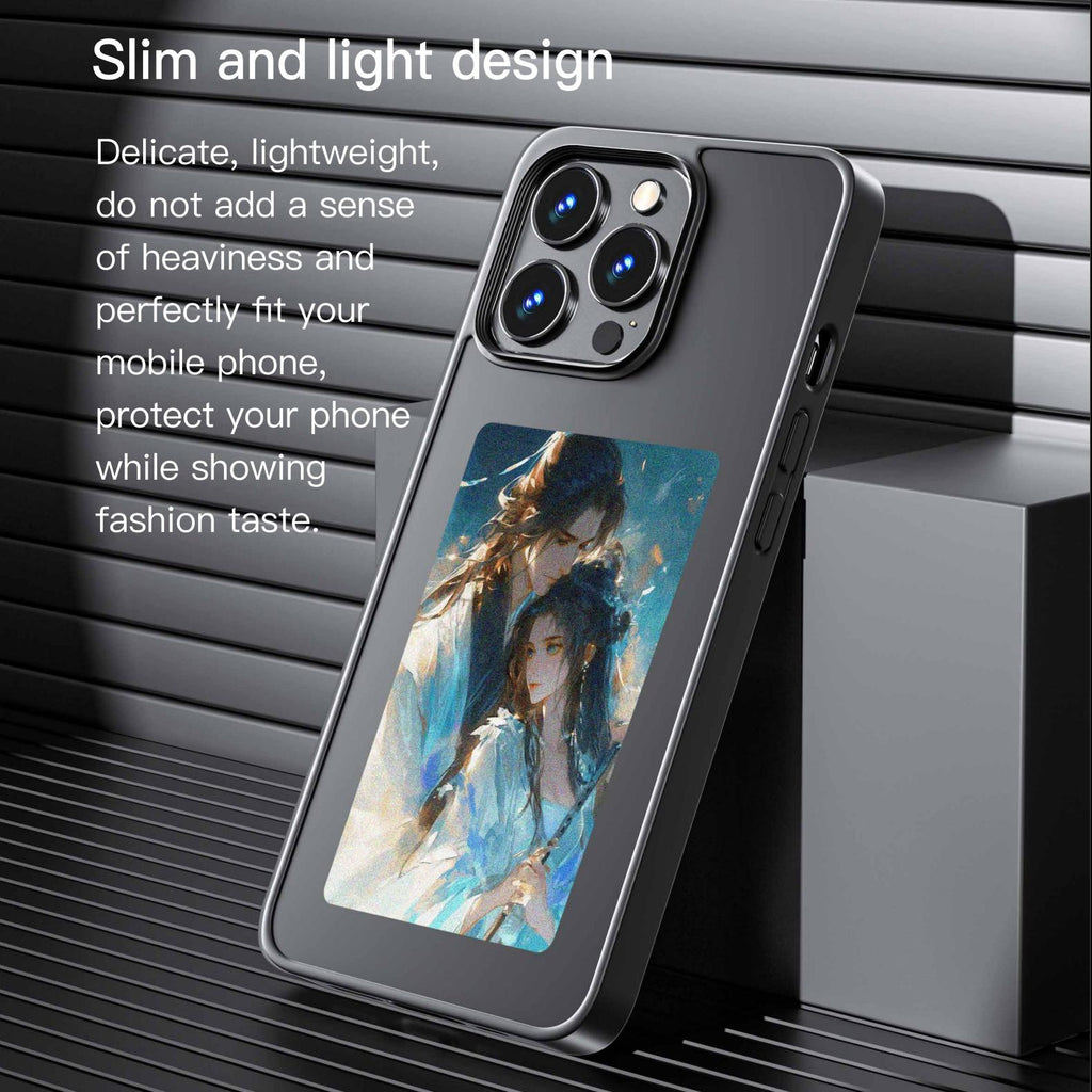 NFC Ink Screen iPhone Case for iPhone 16 Pro Max, Slim Eco-Friendly Smart Cover with Custom Display