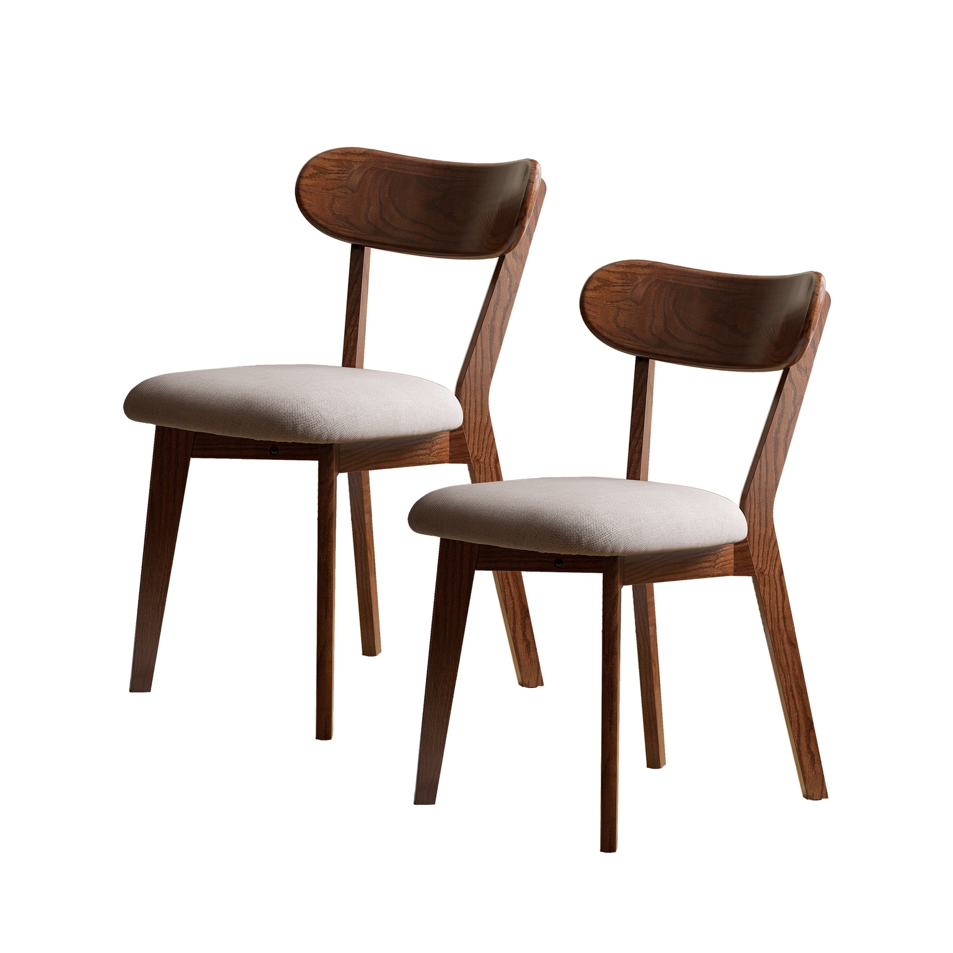 Set of 2/4 Solid Oak Wood Dining Chairs, Farmhouse Natural Wood Finish - 47.5x55.5x78cm