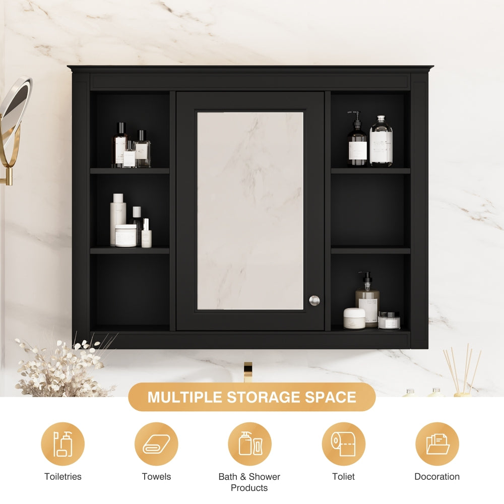 Chic Crate-Tall Bathroom Storage Cabinet – Freestanding Cabinet w/ 2 Different-Size Drawers & Adj. Shelf | MDF Painted Finish | White