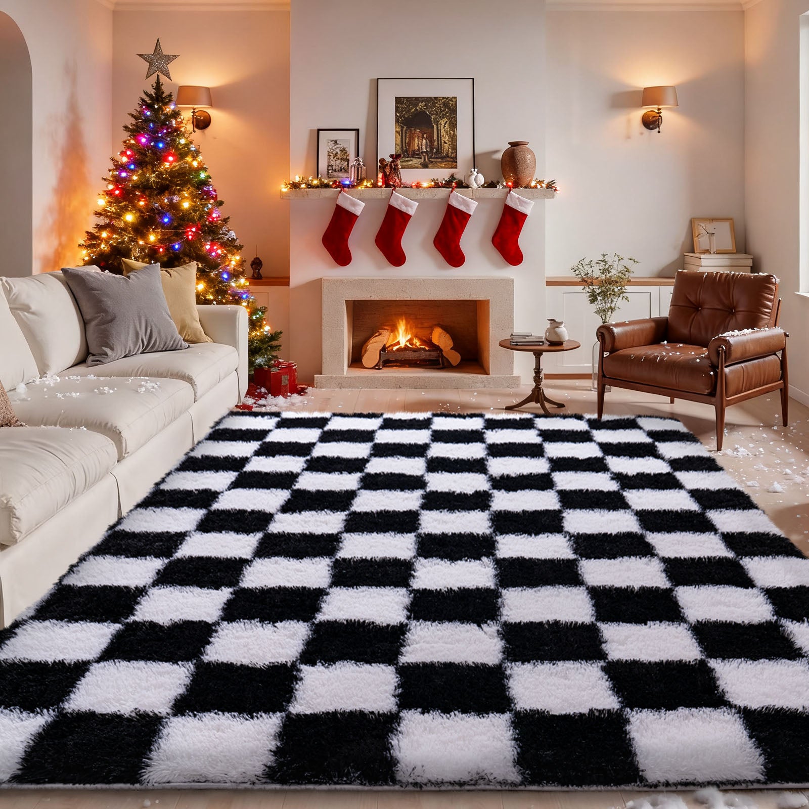 Area Rugs for Living Room Bedroom, Non-Slip Fluffy Soft Shag Carpet for Kids Home Dorm Decor