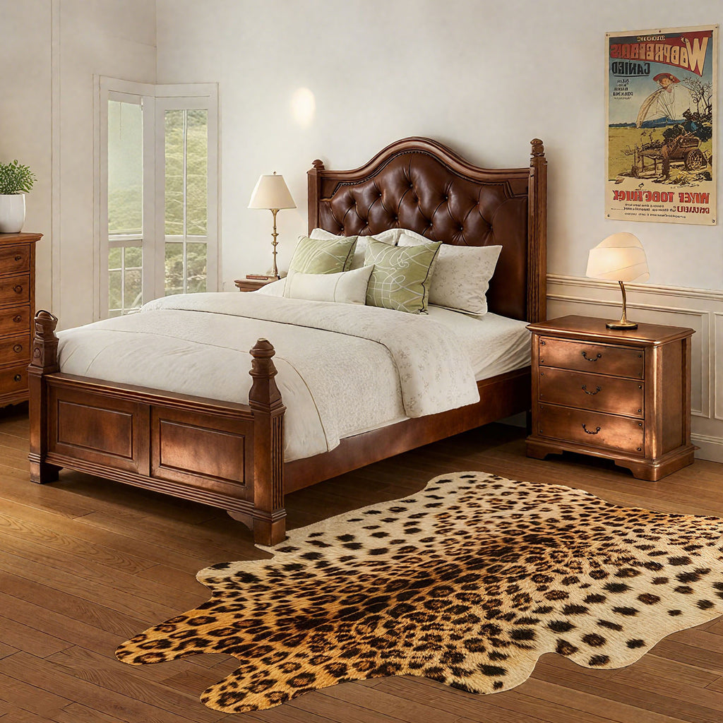 Faux Cowhide Rug 61x74.8 Inch, Western Animal Skin Carpet for Living Room Bedroom, Cowboy Cowgirl Home Decor