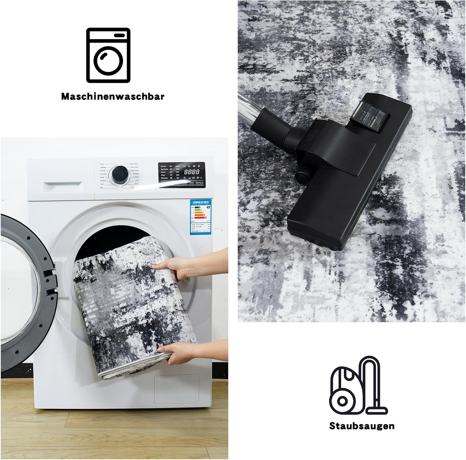 Washable Area Rugs 5'x7' Non-Slip Modern Abstract Soft for Living Room Entryway Bedroom Nursery, Print Pattern Home Decor Aesthetic