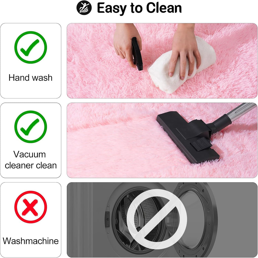 4x6ft Soft Fluffy Area Rug, Non-Slip Shag Carpet for Bedroom, Plush Living Room Rug for Home Dorm Decor