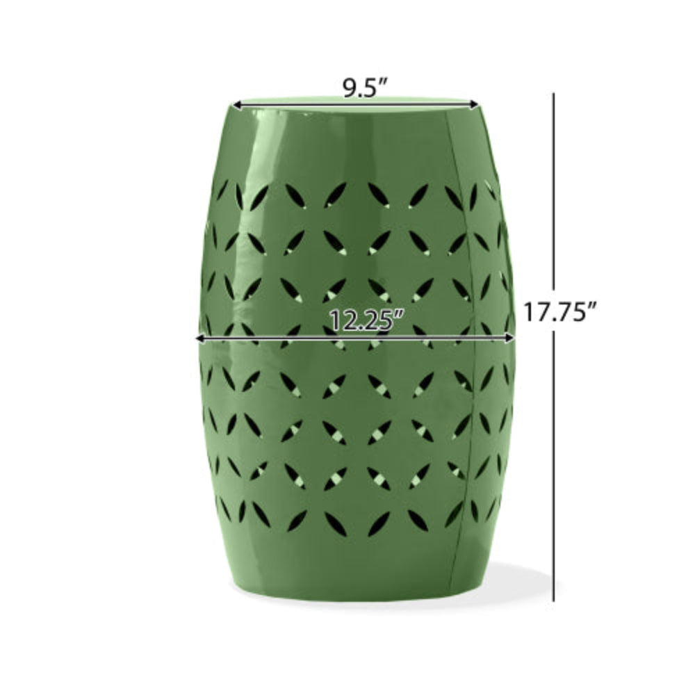 12" Outdoor Iron Side Table, All-Metal Construction, Green Finish, Versatile End Table for Patio & Home
