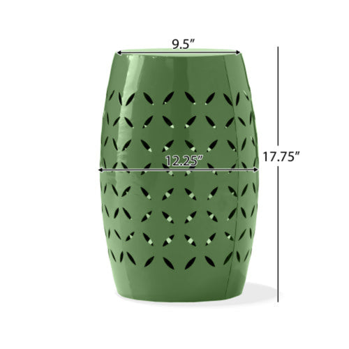 12" Outdoor Iron Side Table, All-Metal Construction, Green Finish, Versatile End Table for Patio & Home