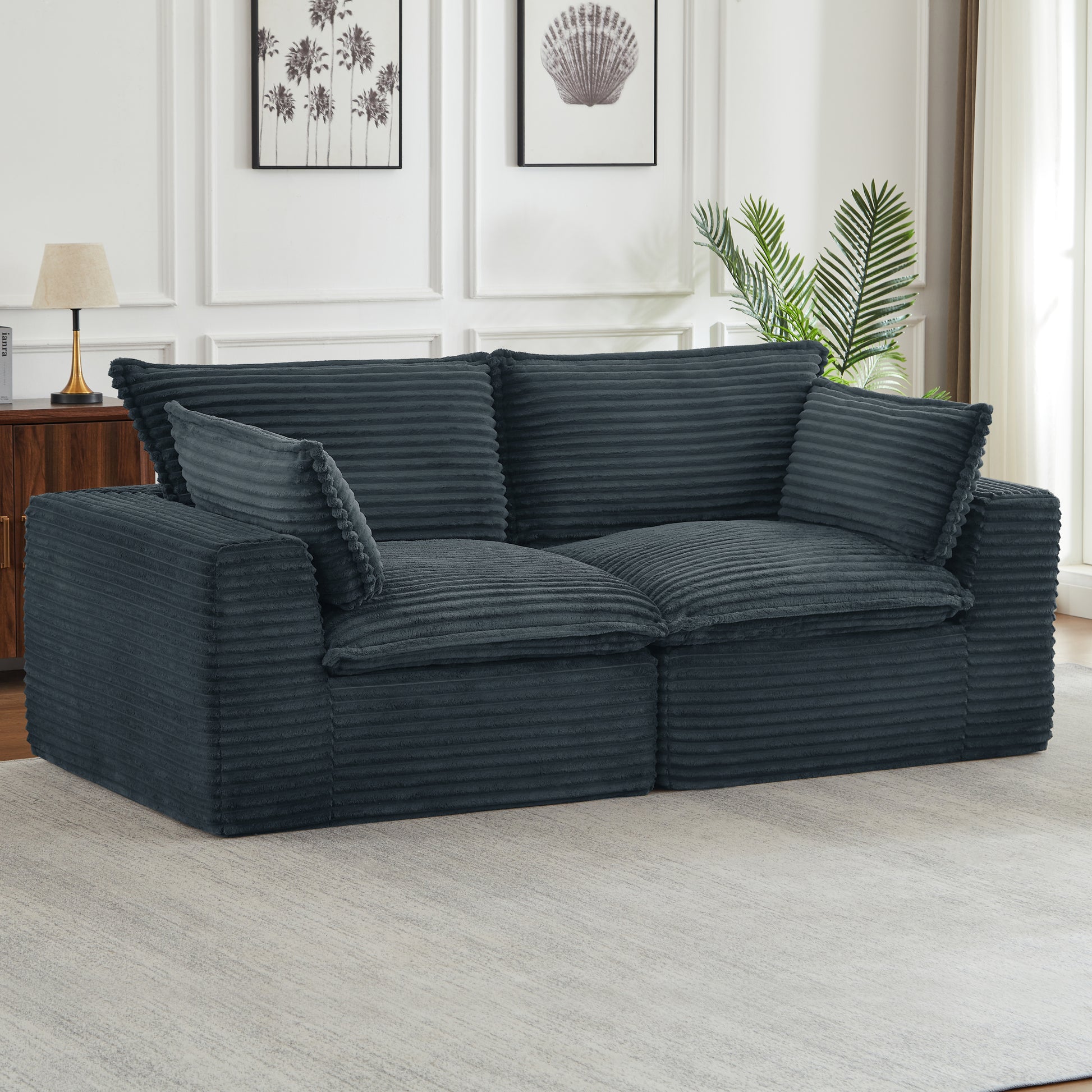 Loveseat Sofa, Cloud Boneless Couches for Living Room, Modern Modular Sectional Sofa, Oversized