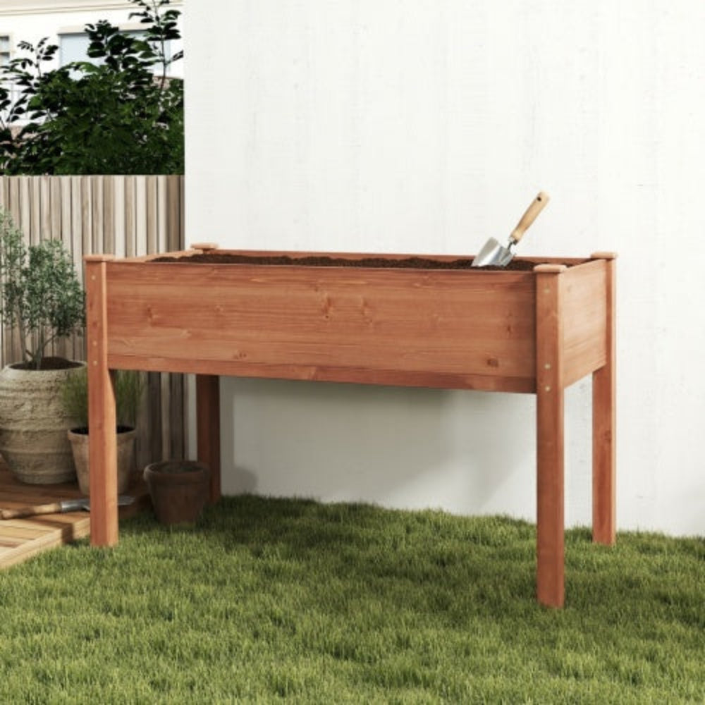 48x24x30 inch Raised Garden Bed with Legs, Elevated Wooden Planter Box for Outdoor Plants Flowers Fruits Vegetable Herb Growing