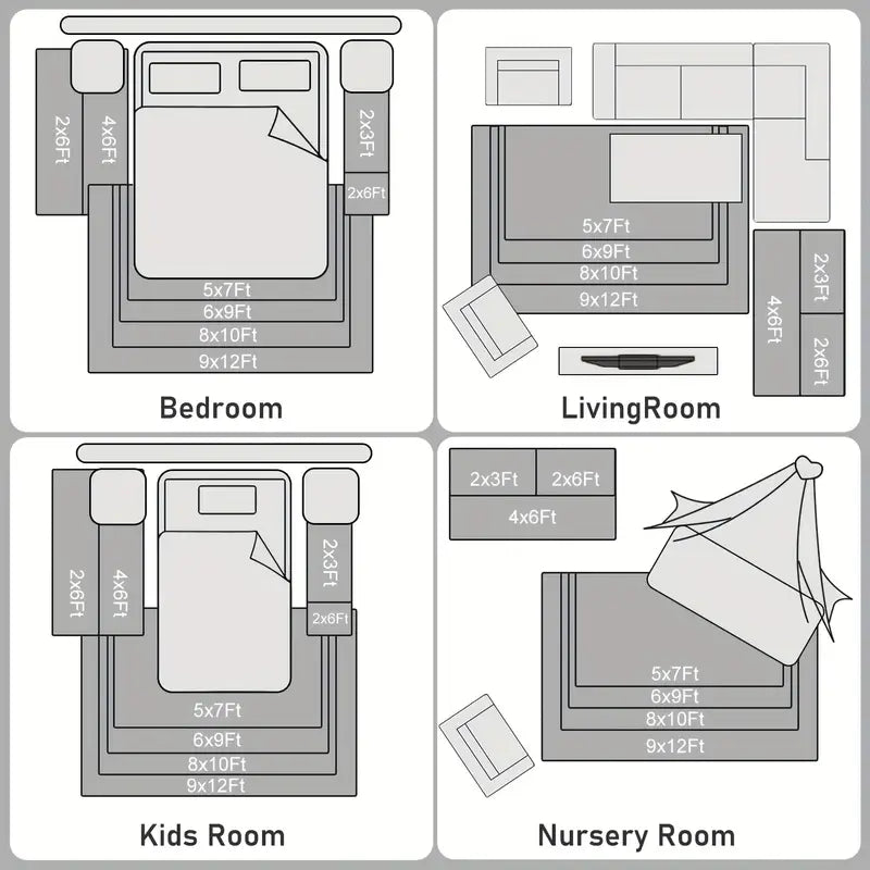 Rainbow Tie-Dyed Shag Rug, Ultra Soft 1.7" Thick, Non-Slip Backing, 100% Polyester, Multi Sizes & Shapes