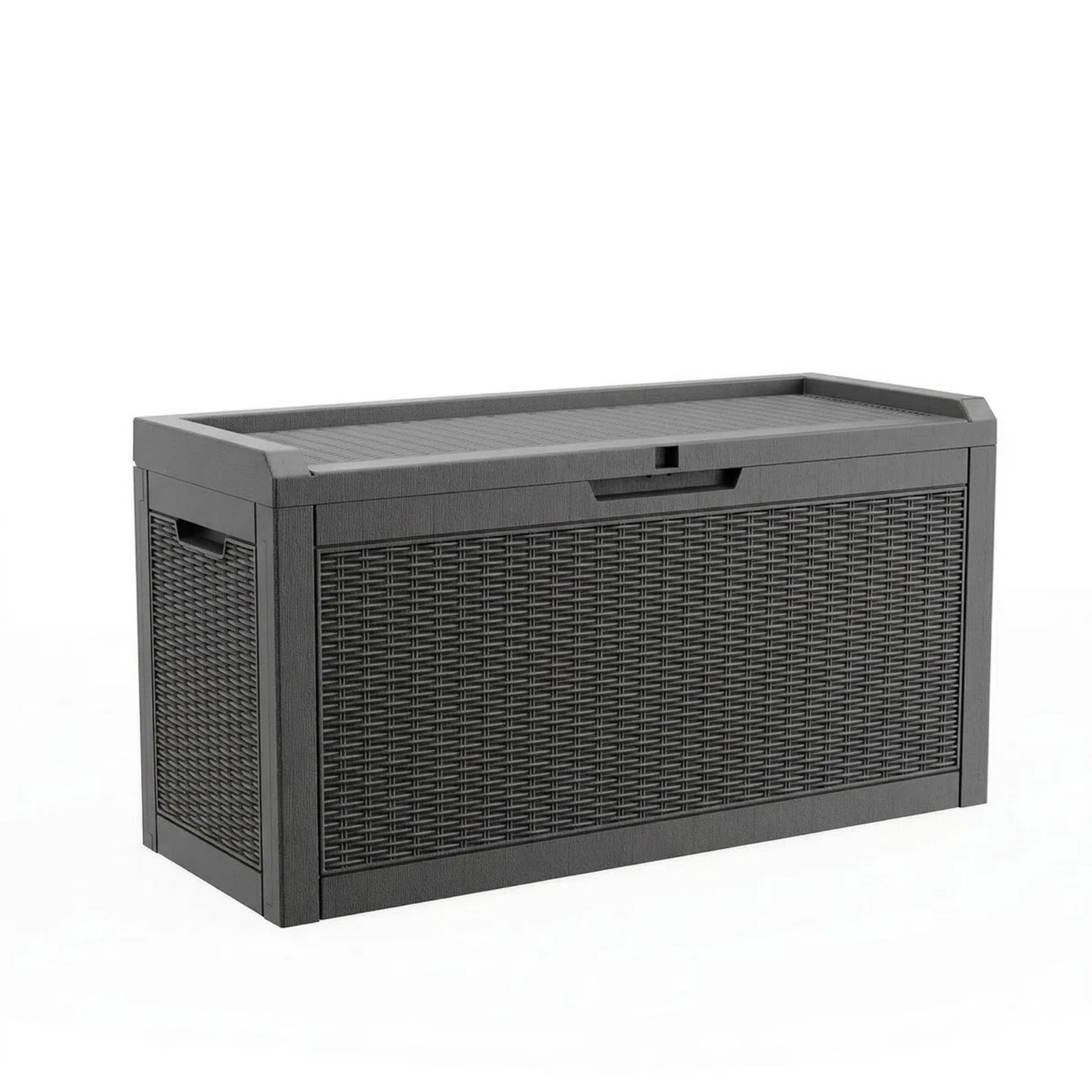60 Gallon Outdoor Deck Box, Water-Resistant Resin Storage Box with Lockable Lid for Patio