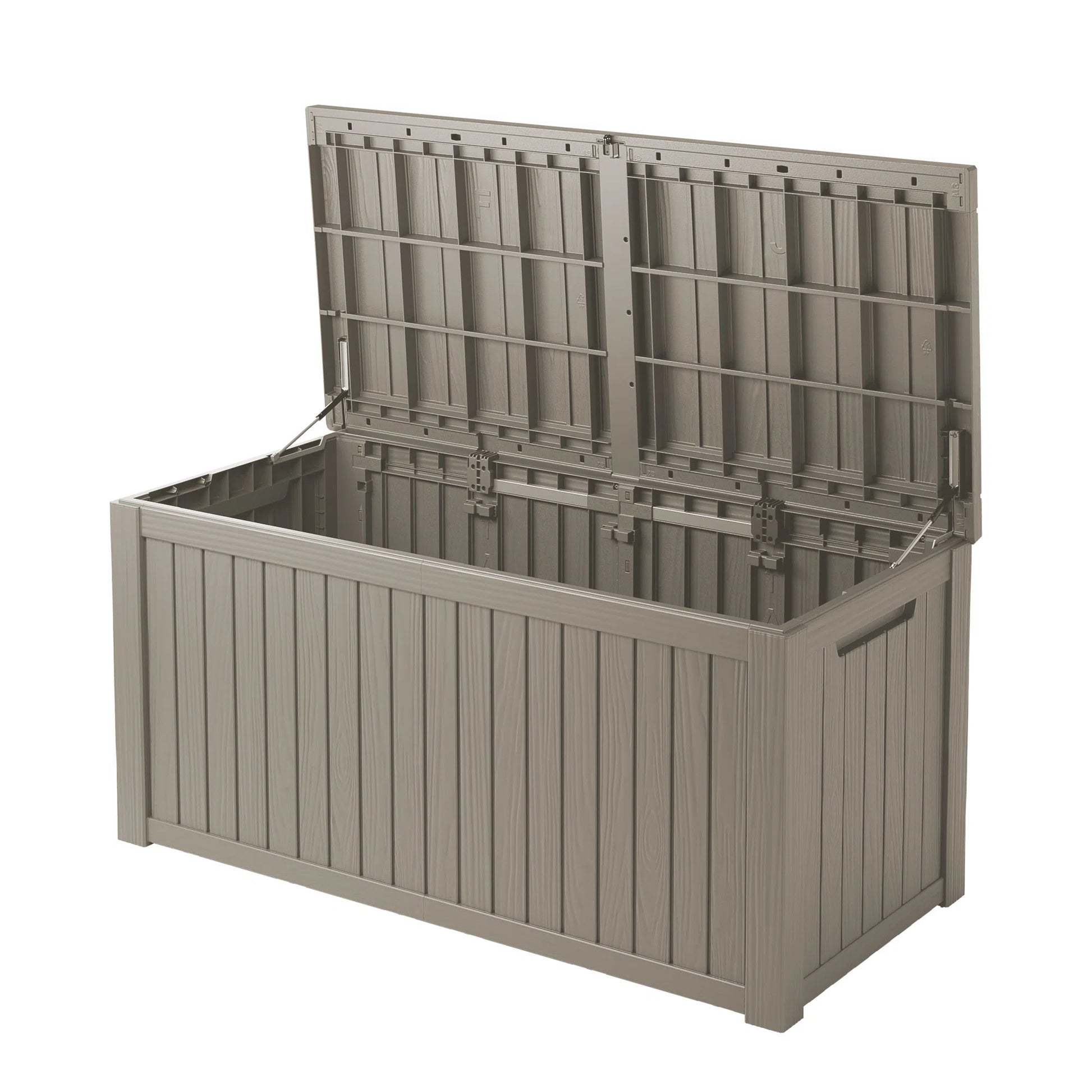 180 Gallon Resin Deck Box, Water-Resistant Lockable Outdoor Storage Box for Patio Organization