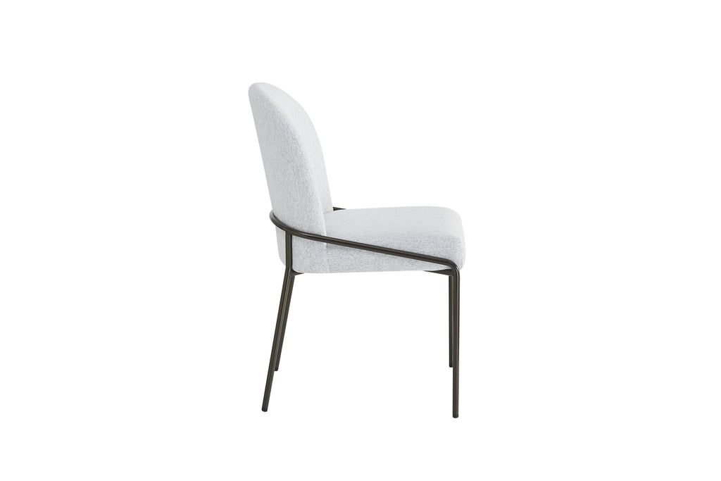 Modern Upholstered Dining Chairs with Curved High-Back & Bronze Iron Frame (Set of 2)