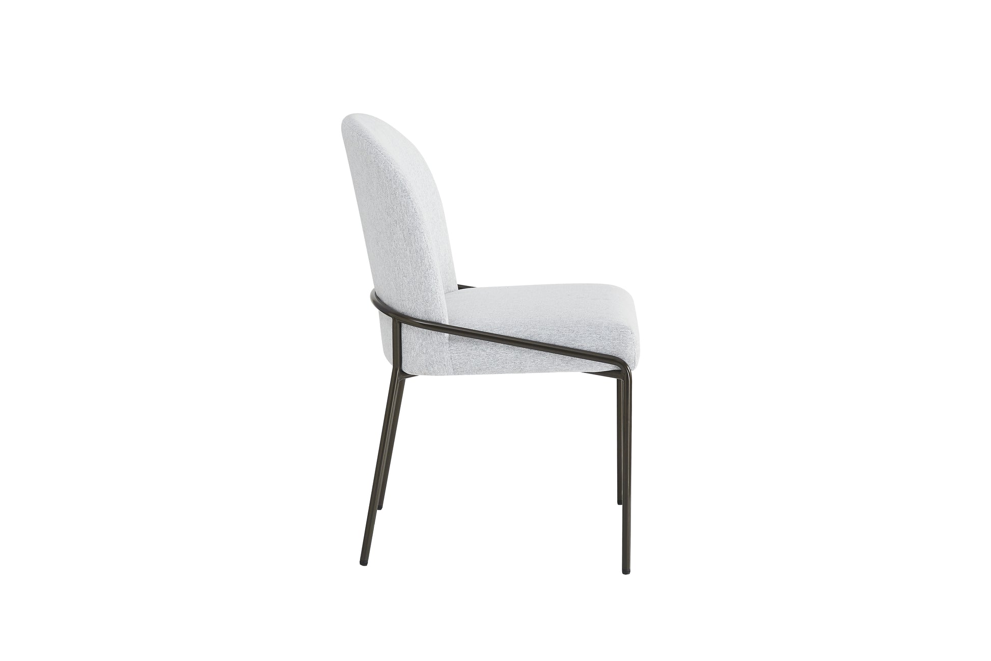 Modern Upholstered Dining Chairs with Curved High-Back & Bronze Iron Frame (Set of 2)