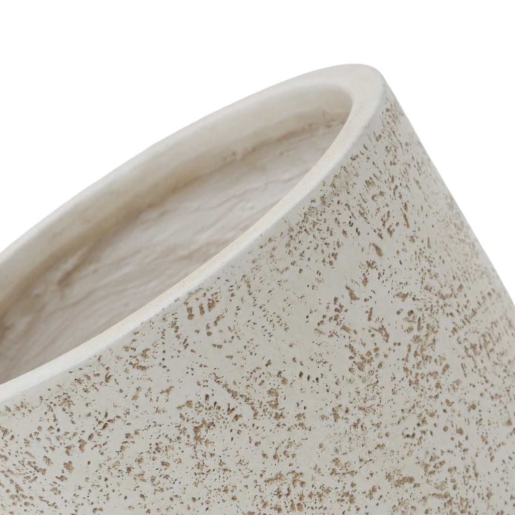 Set of Round MGO Planters Lightweight Plant Pots with Drainage for Indoor Outdoor Gardening