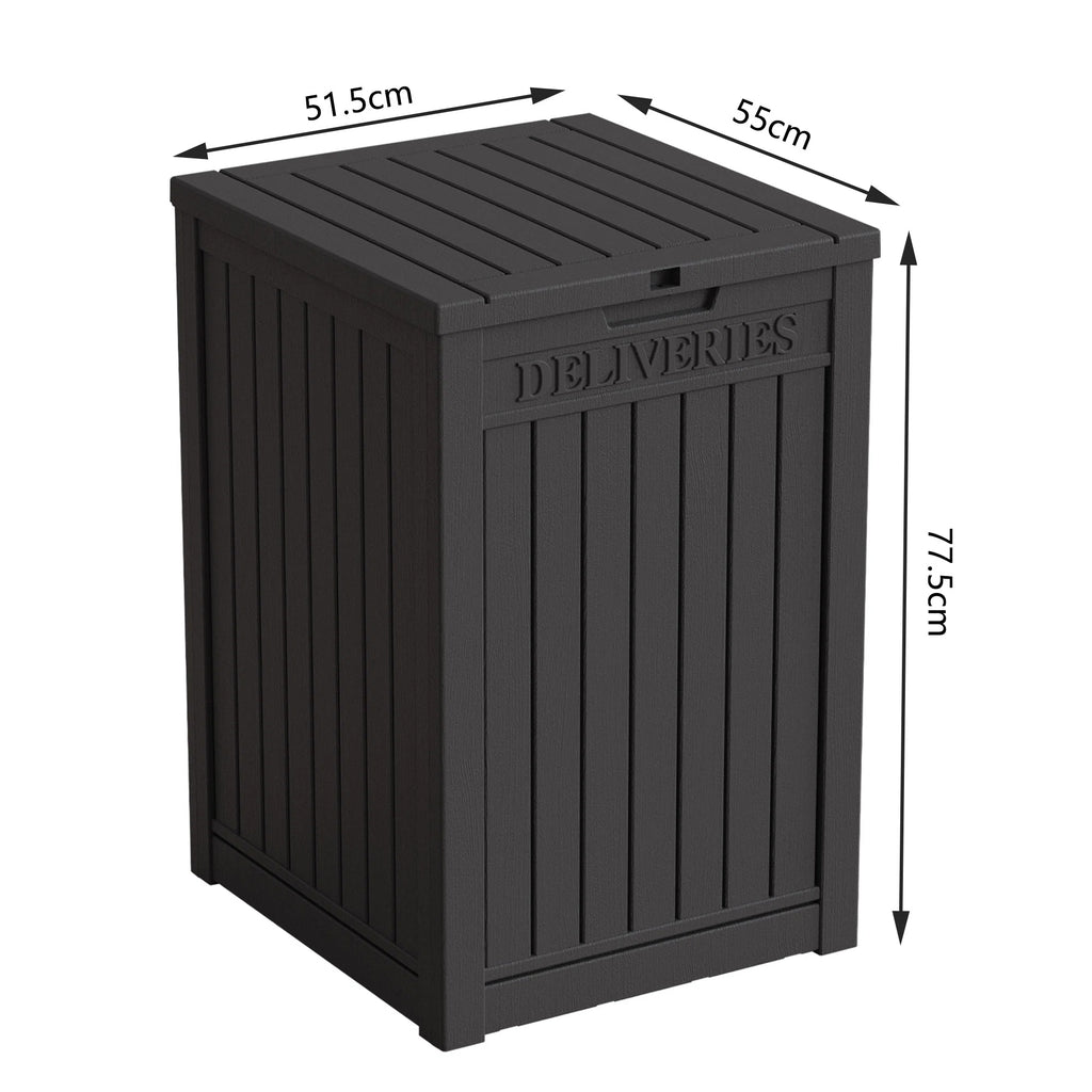 Chic Crate-Package Delivery Box, Large Lockable Storage Box, Double-Wall Resin Outdoor Package Delivery And Waterproof Deck Box For Porch, Patios