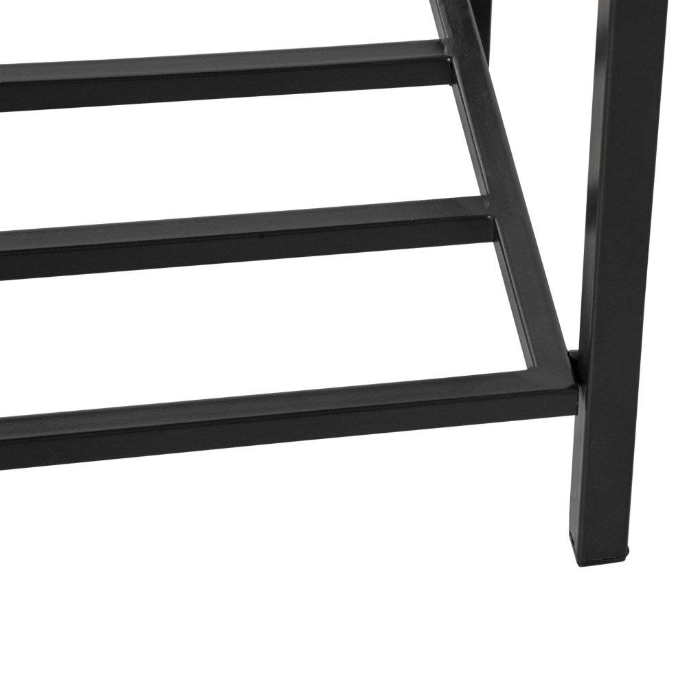 Chic Crate - Raised Garden Bed, Elevated Planter Box with Rattan Wicker Look, Tool Storage Shelf, Portable Design for Herbs, Vegetables, Flowers, Black