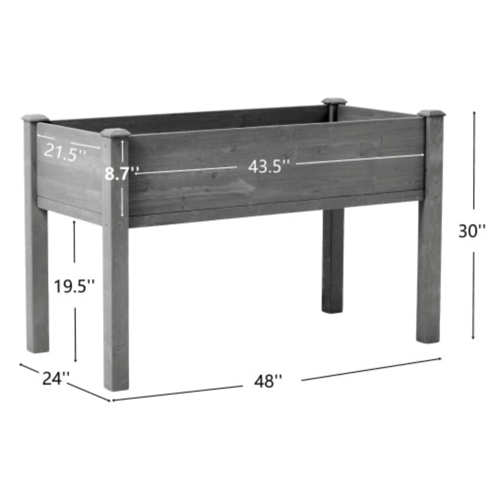48x24x30 inch Raised Garden Bed with Legs, Elevated Wooden Planter Box for Outdoor Plants Flowers Fruits Vegetable Herb Growing