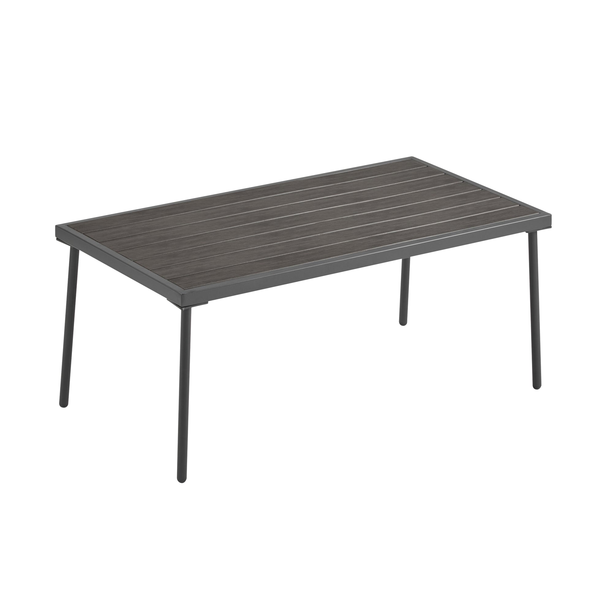 4-Pieces Outdoor Metal Patio Furniture Set, 4-Seat Patio Furniture Sofa Set with Cushion, Modern Outdoor Furniture Deep Seating for Porch, Garden, Backyard, Balcony, Grey