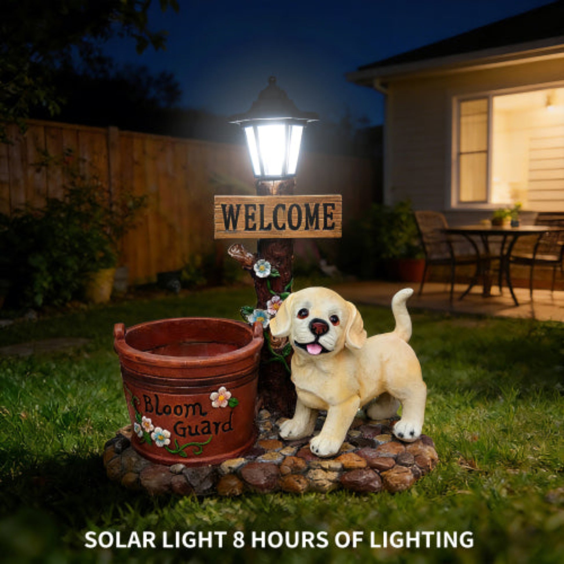 Labrador Puppy Shaped Planter Statue with Adorable Details for Growing Small Blooms