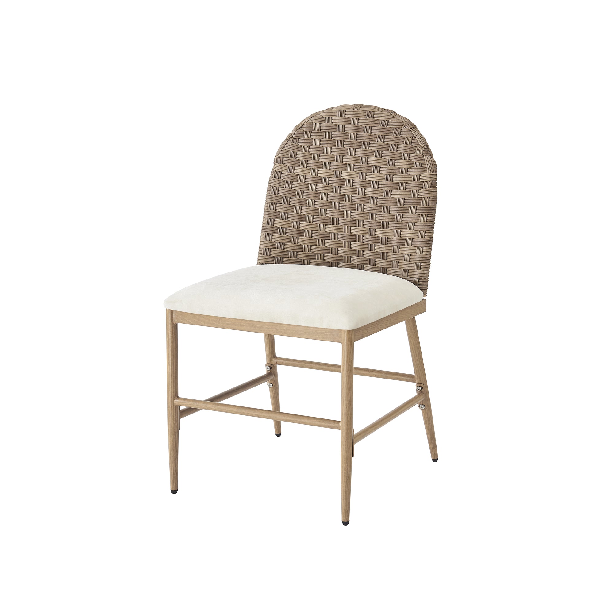 Farmhouse Dining Chairs with Artisan Rattan Backrest & Sturdy Iron Frame (Set of 2)