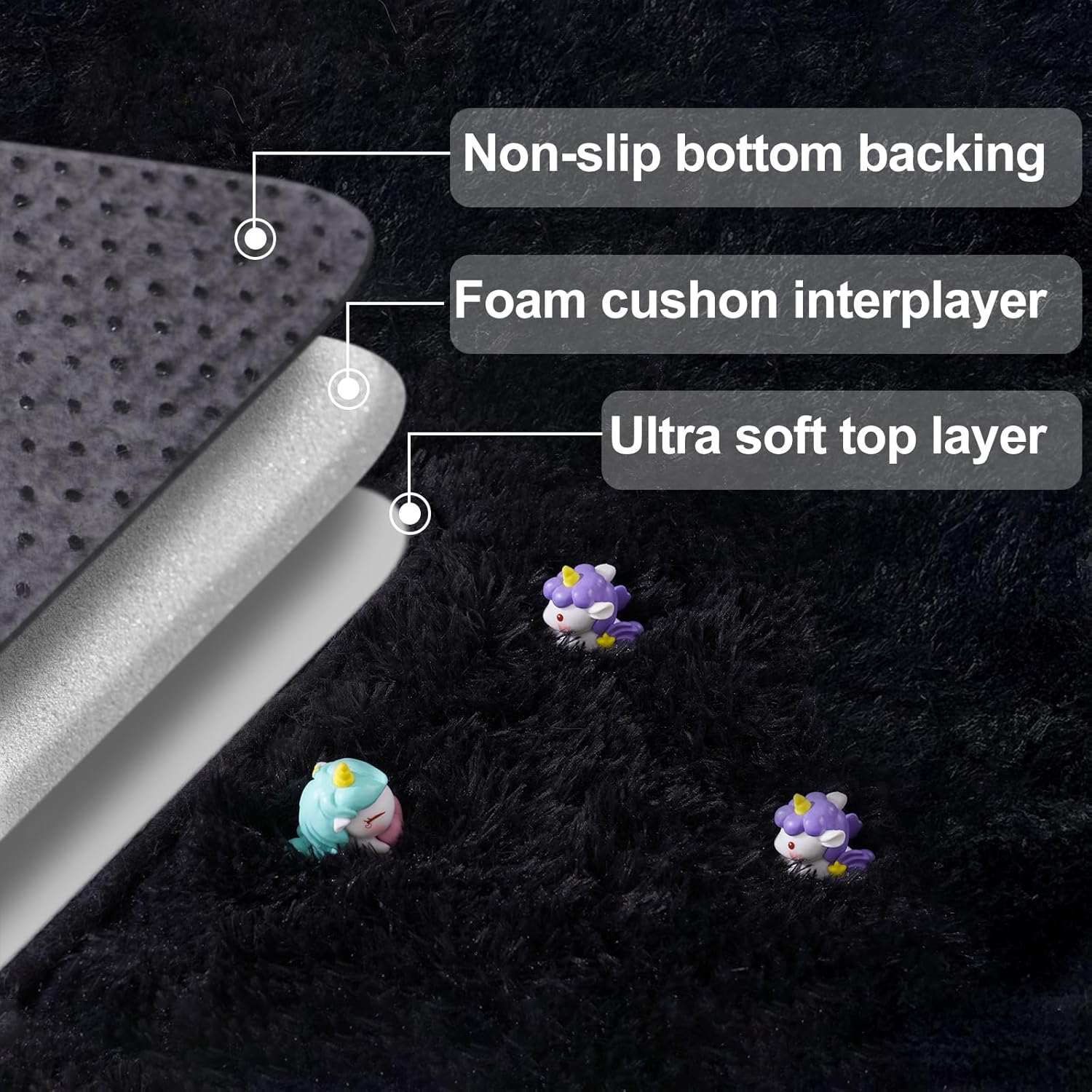 2x3 Fluffy Area Rugs for Bedroom Living Room, Small Soft Shag Fuzzy Shaggy Carpets for Kids Boys and Girls Dorm Home Decor