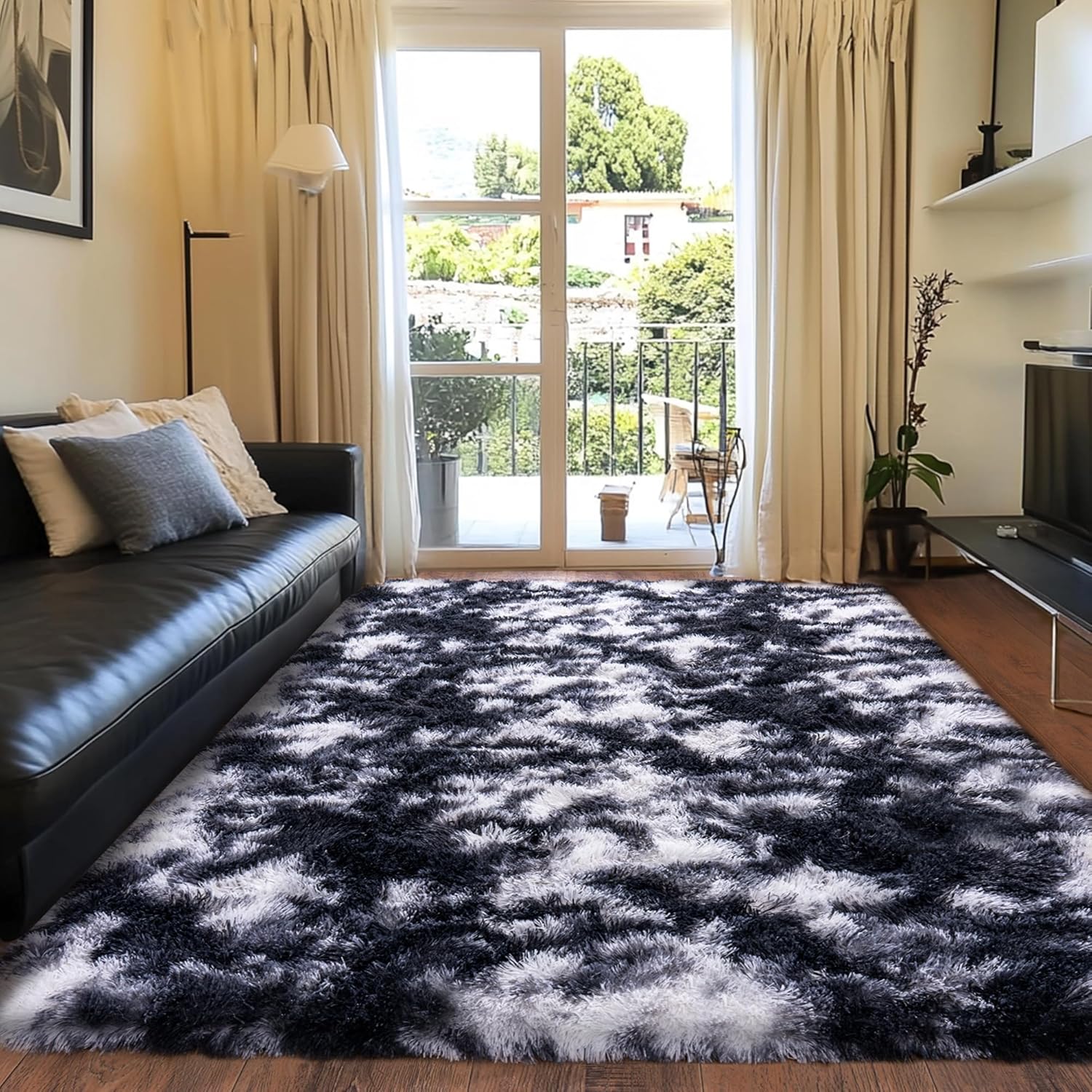 4x6ft Soft Fluffy Area Rug, Non-Slip Shaggy Carpet for Bedroom Living Room, Cozy Plush Floor Rug for Home Decor