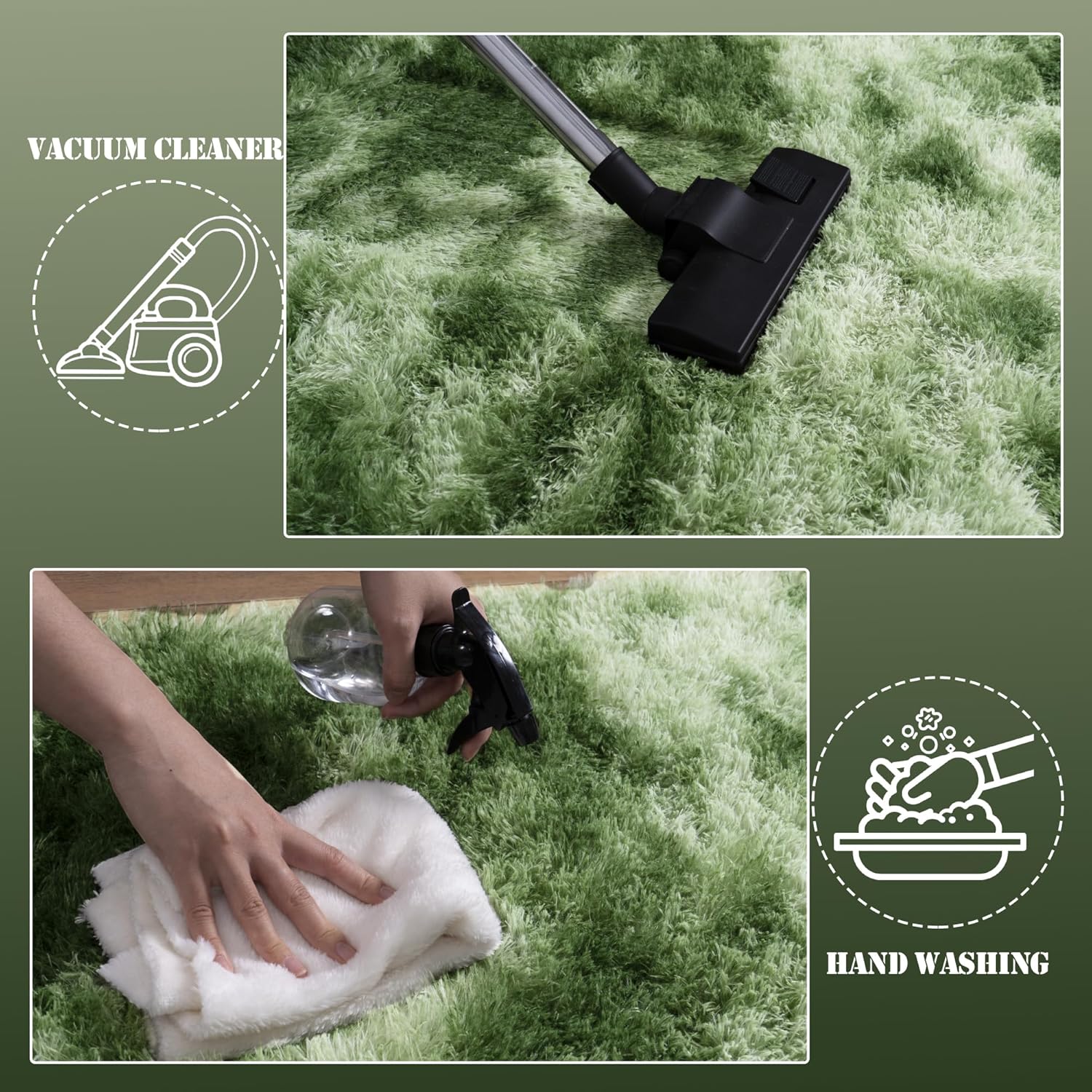 5x7ft Rugs for Living Room, Large Fluffy Dark Green Area Rugs for Bedroom, Soft Carpet Shag Kids Rug Home Decor Aesthetic