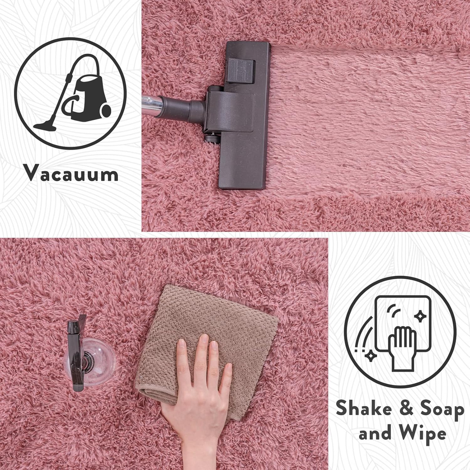 Soft Shag Area Rug 6x9 for Living Room or Bedroom, Fluffy Non-Slip Plush Carpet, Cozy Fuzzy Indoor Rug