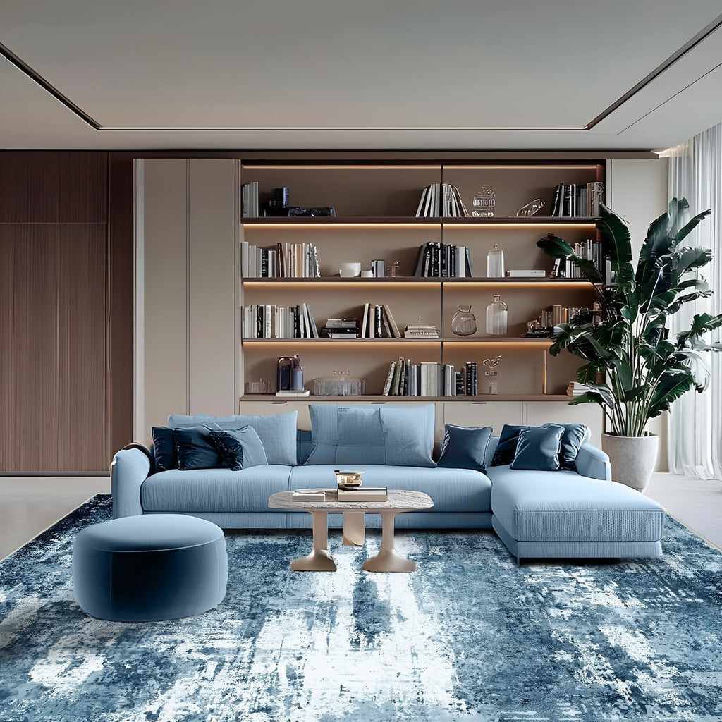 Washable Area Rugs 5'x7' Non-Slip Modern Abstract Soft for Living Room Entryway Bedroom Nursery, Print Pattern Home Decor Aesthetic