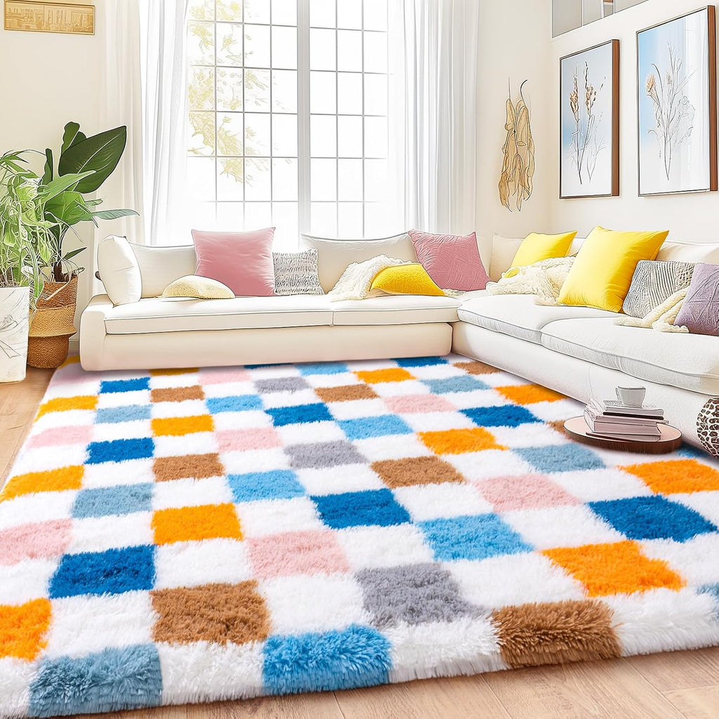 Super Soft Shaggy Rugs Fluffy Carpet, Modern Plush Area Rug for Living Room Bedroom Kids Room