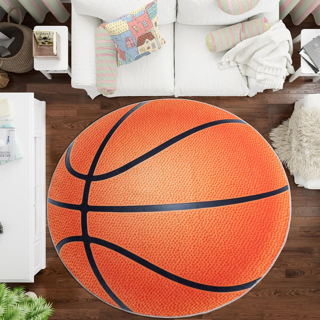 Round Ball Pattern Area Rug, Fluffy Washable Area Rug for Living Room Kids Room Nursery Playroom Decor