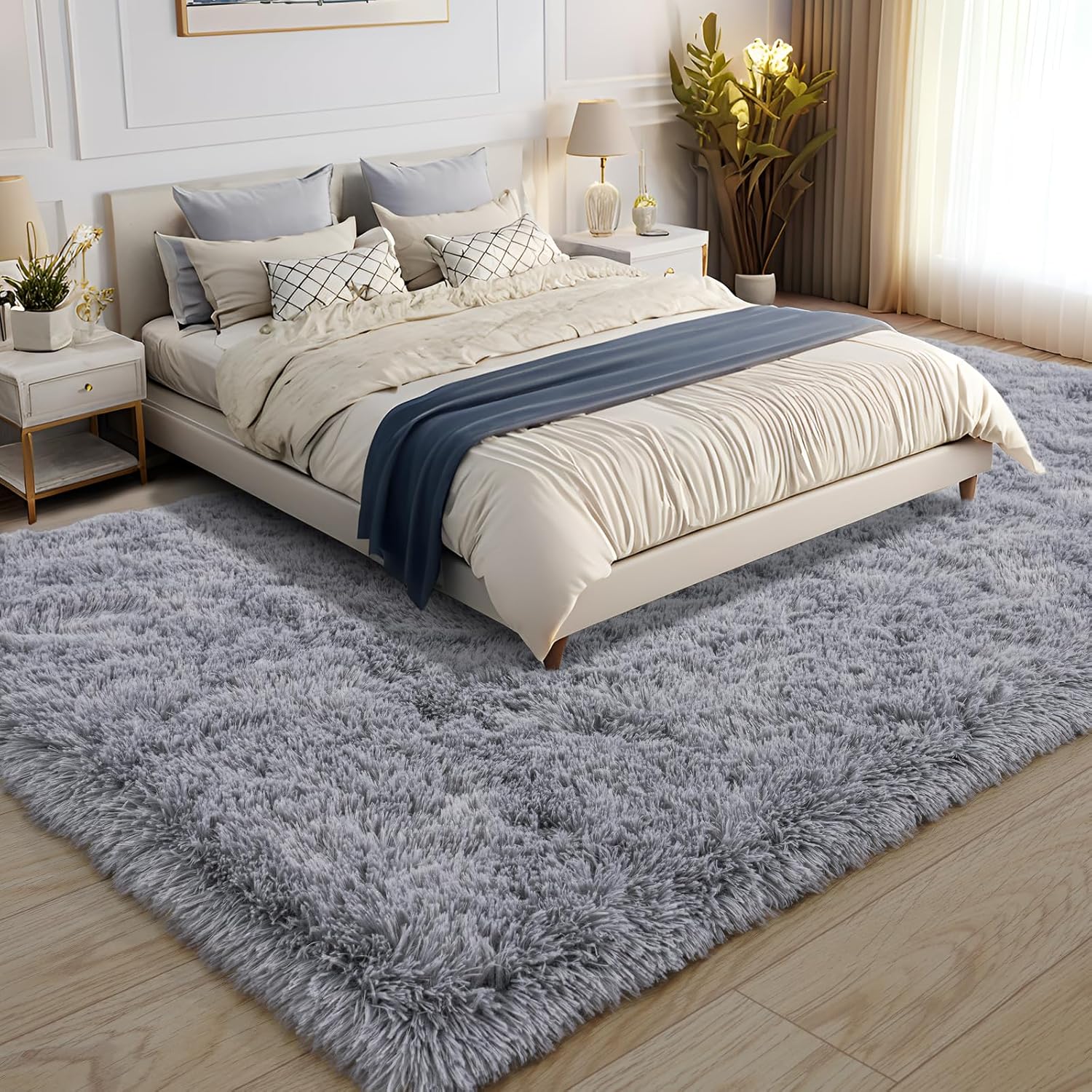 Area Rugs for Living Room Bedroom, Non-Slip Fluffy Soft Shag Carpet for Kids Home Dorm Decor