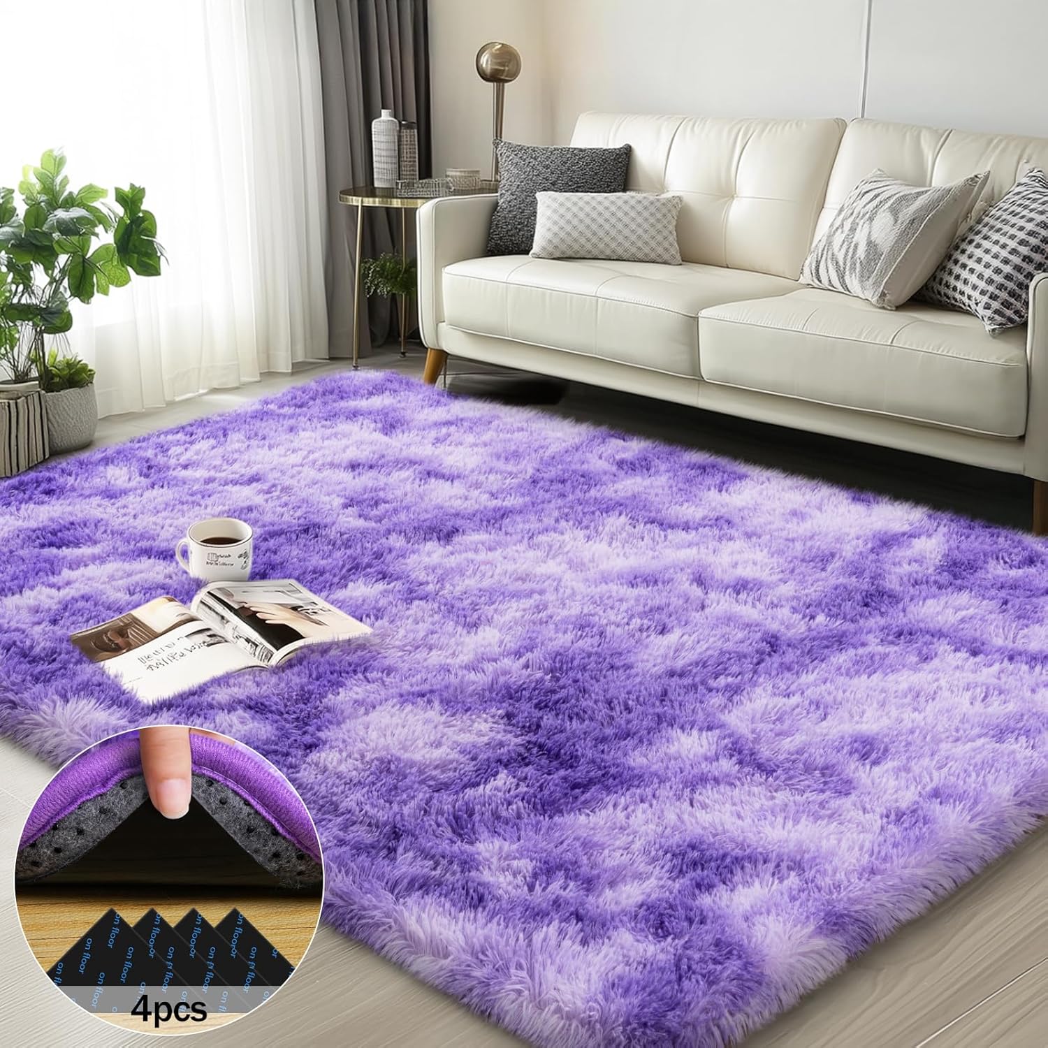 3x5 Fluffy Area Rugs for Living Room Bedroom, Soft Shag Kids Rug Small Carpet Home Decor