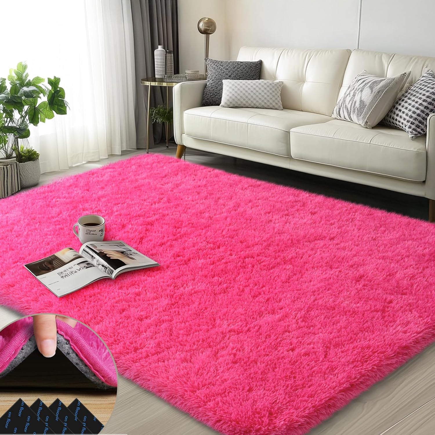 3x5 Fluffy Area Rugs for Living Room Bedroom, Soft Shag Kids Rug Small Carpet Home Decor