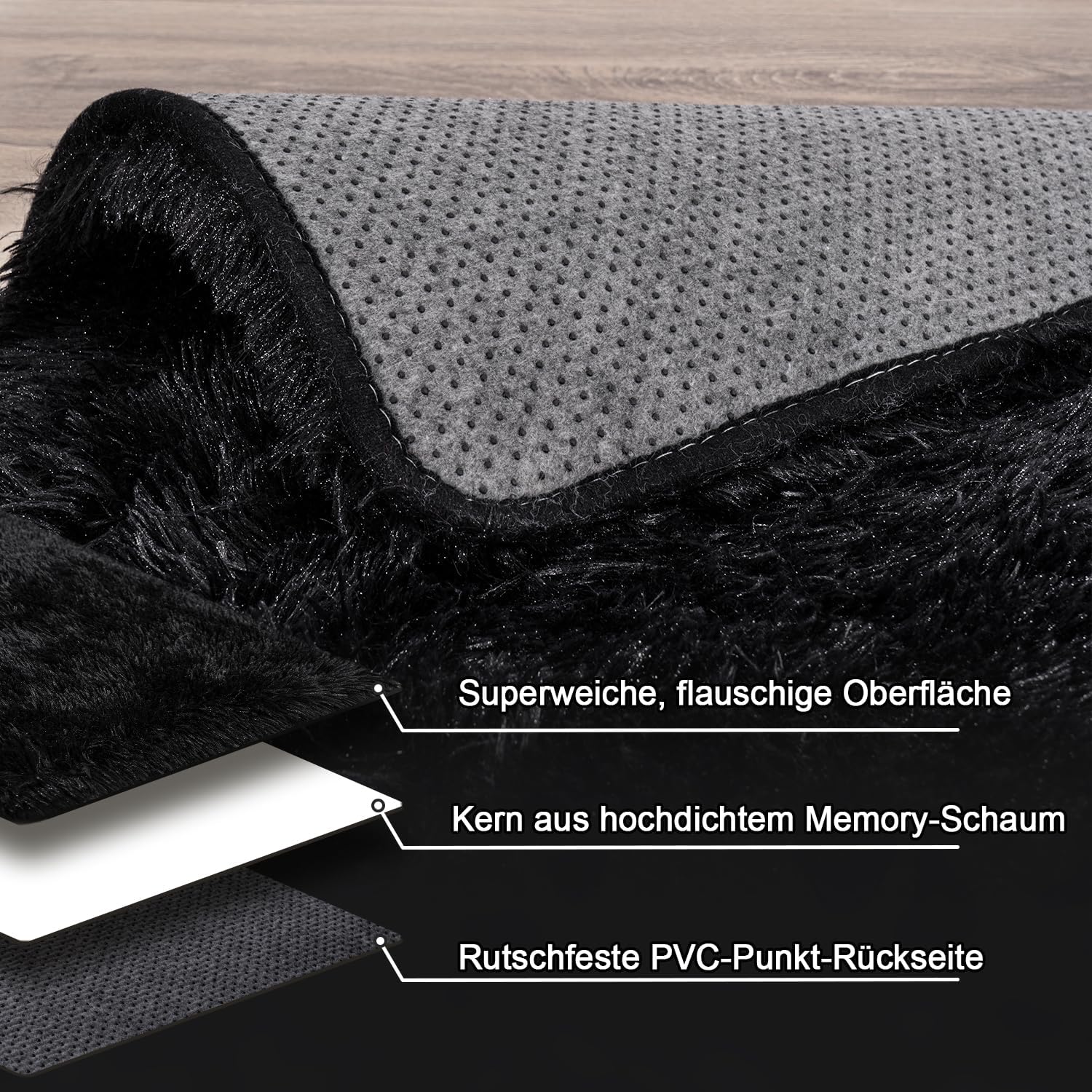 4x6ft Soft Fluffy Area Rug, Non-Slip Shaggy Carpet for Bedroom Living Room, Cozy Plush Floor Rug for Home Decor