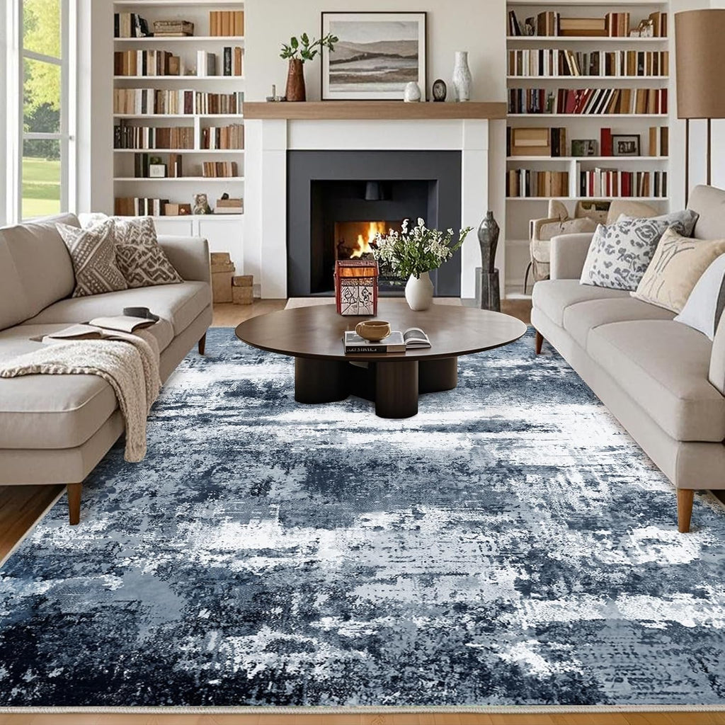 Washable Area Rugs 5'x7' Non-Slip Modern Abstract Soft for Living Room Entryway Bedroom Nursery, Print Pattern Home Decor Aesthetic