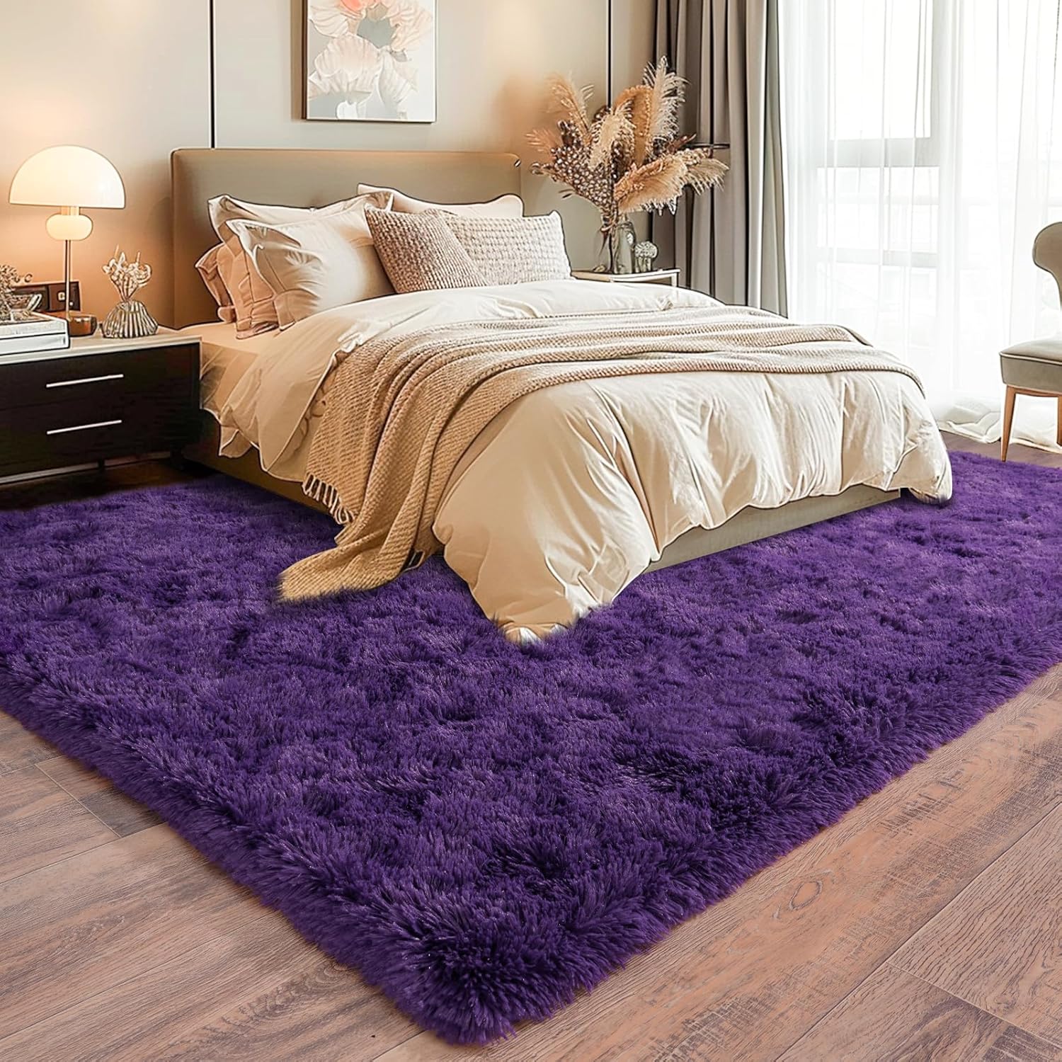 Area Rugs for Living Room Bedroom, Non-Slip Fluffy Soft Shag Carpet for Kids Home Dorm Decor