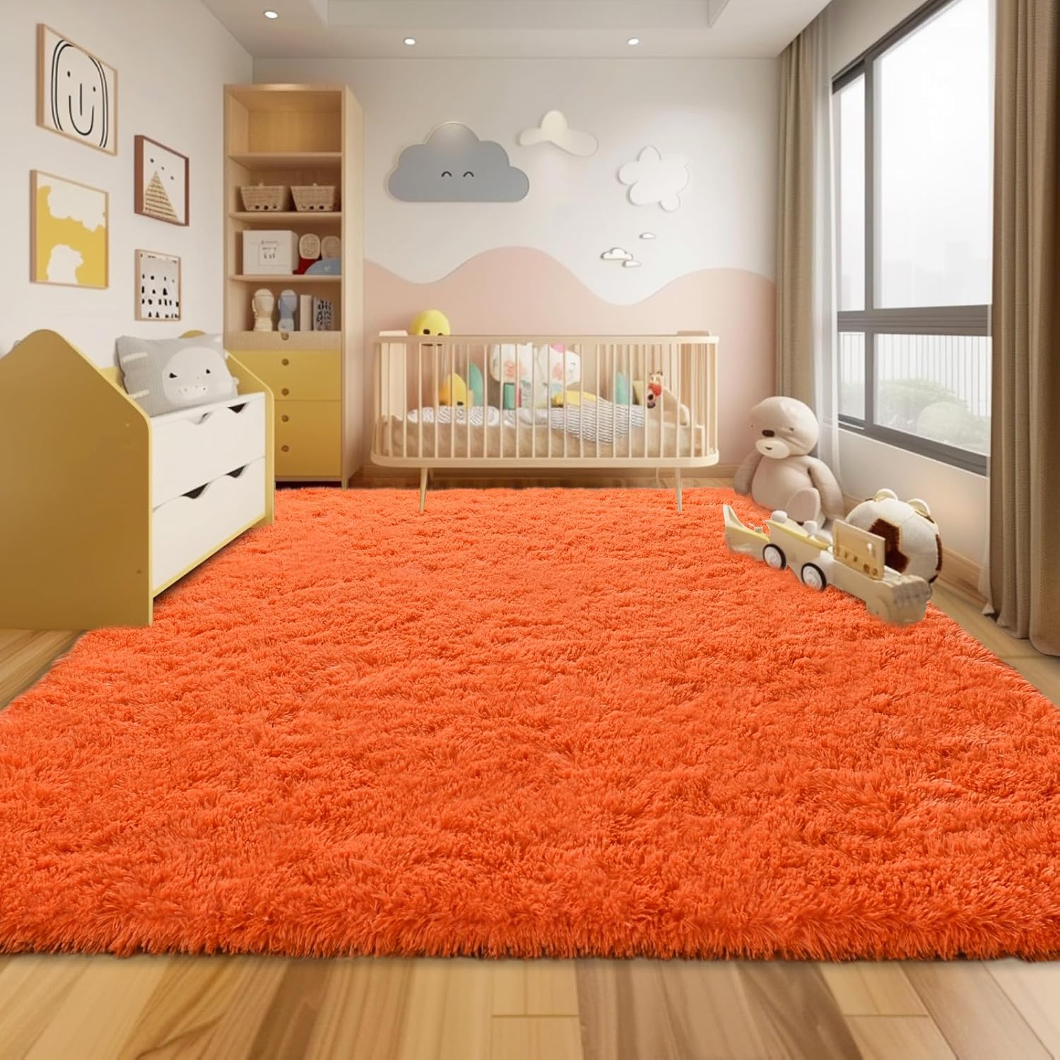 Area Rugs for Living Room Bedroom, Non-Slip Fluffy Soft Shag Carpet for Kids Home Dorm Decor