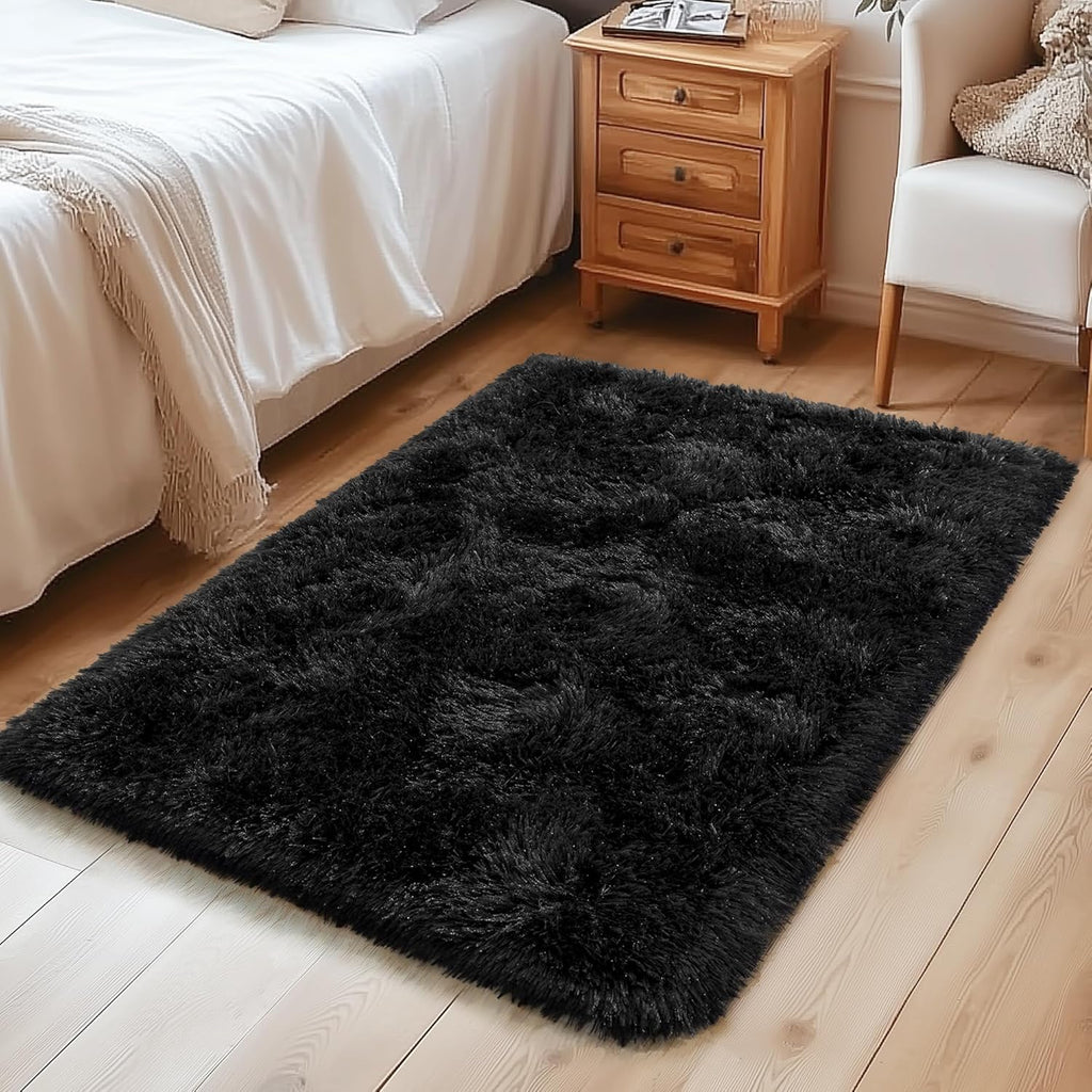 Blush Pink Shag Rug, Ultra Soft 1.7" Thick, Non-Slip, 100% Polyester, Modern Decor for Bedroom